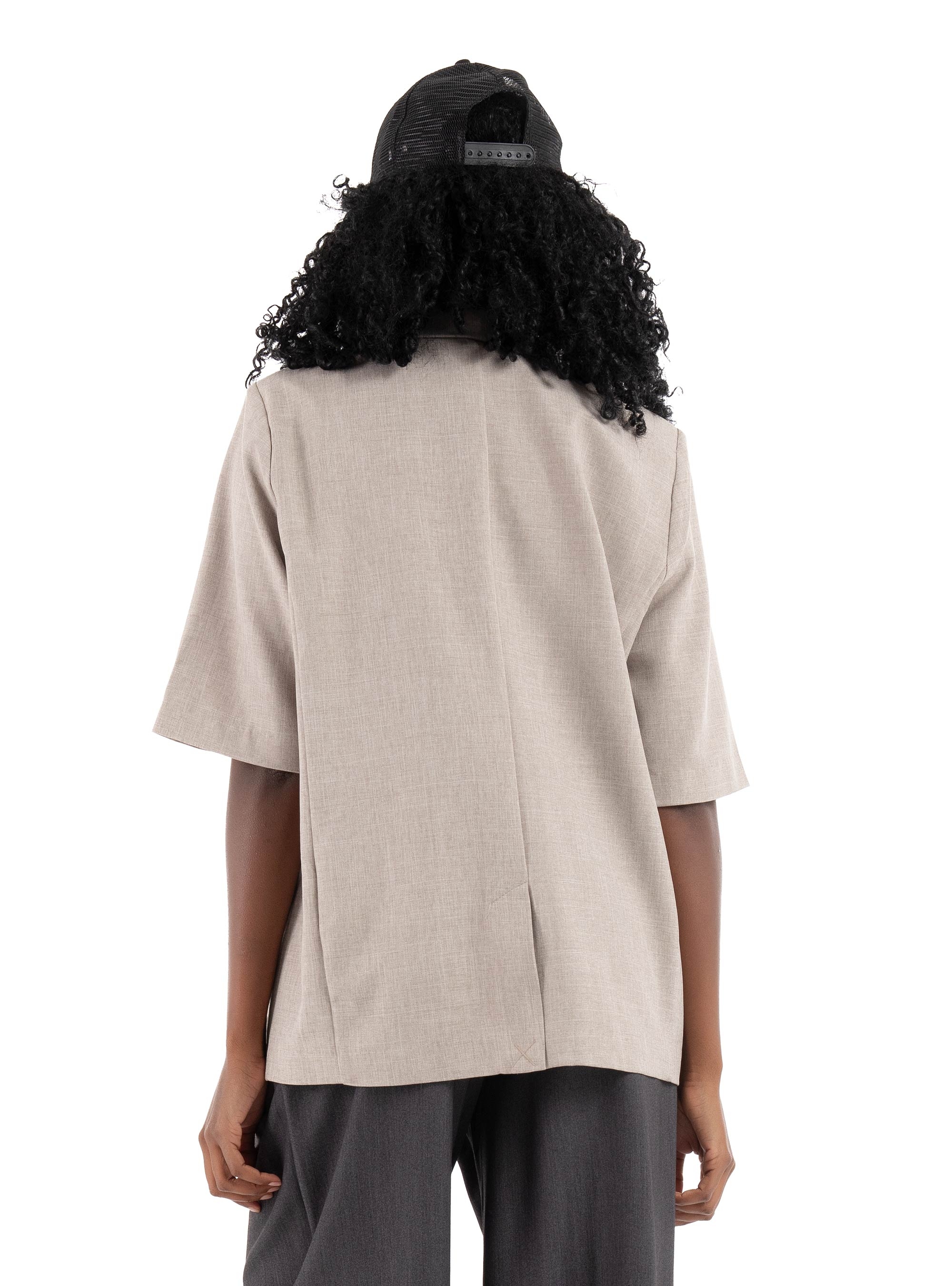 Only Linda Short Sleeve Oversized Blazer - Light Beige