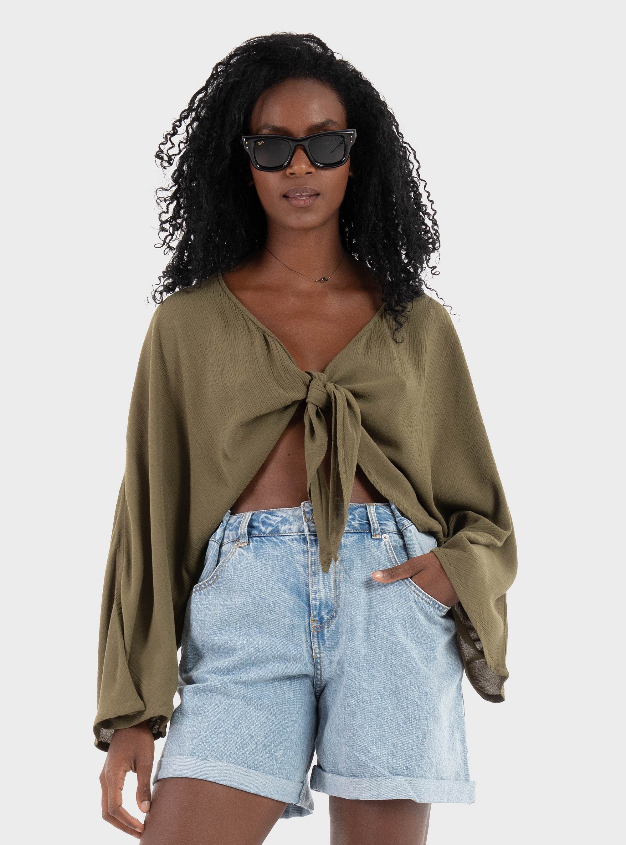 JJXX Dora Nara Loose High Waist Shorts - Light Aged Denim