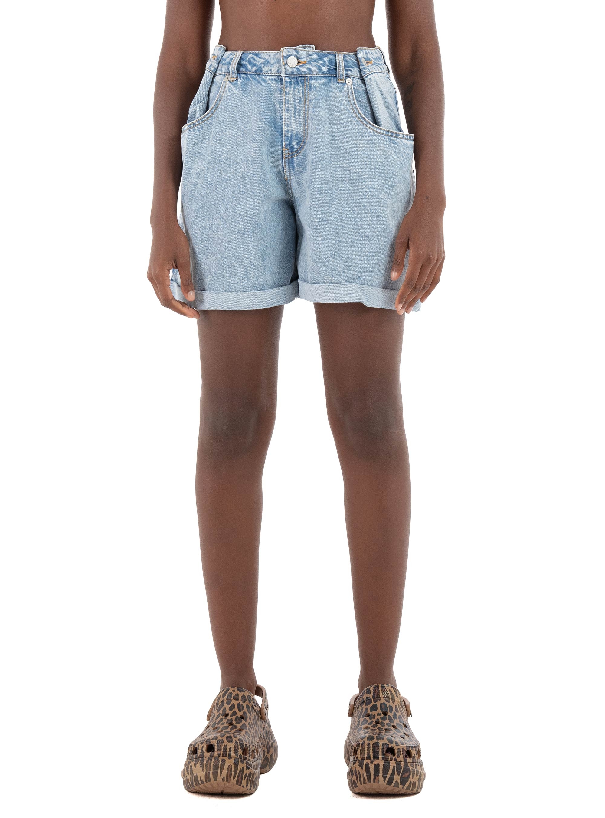 JJXX Dora Nara Loose High Waist Shorts - Light Aged Denim