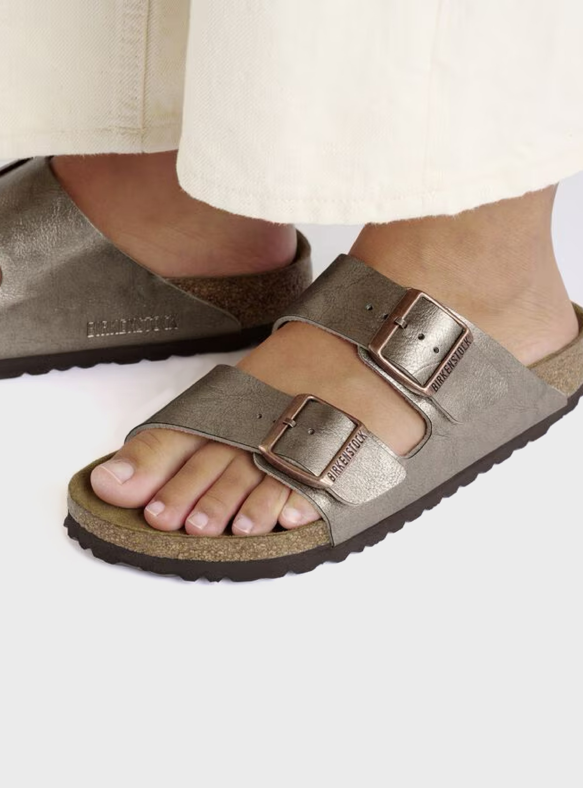 Birkenstock Arizona Narrow Fit Birko Flor Sandals - Taupe