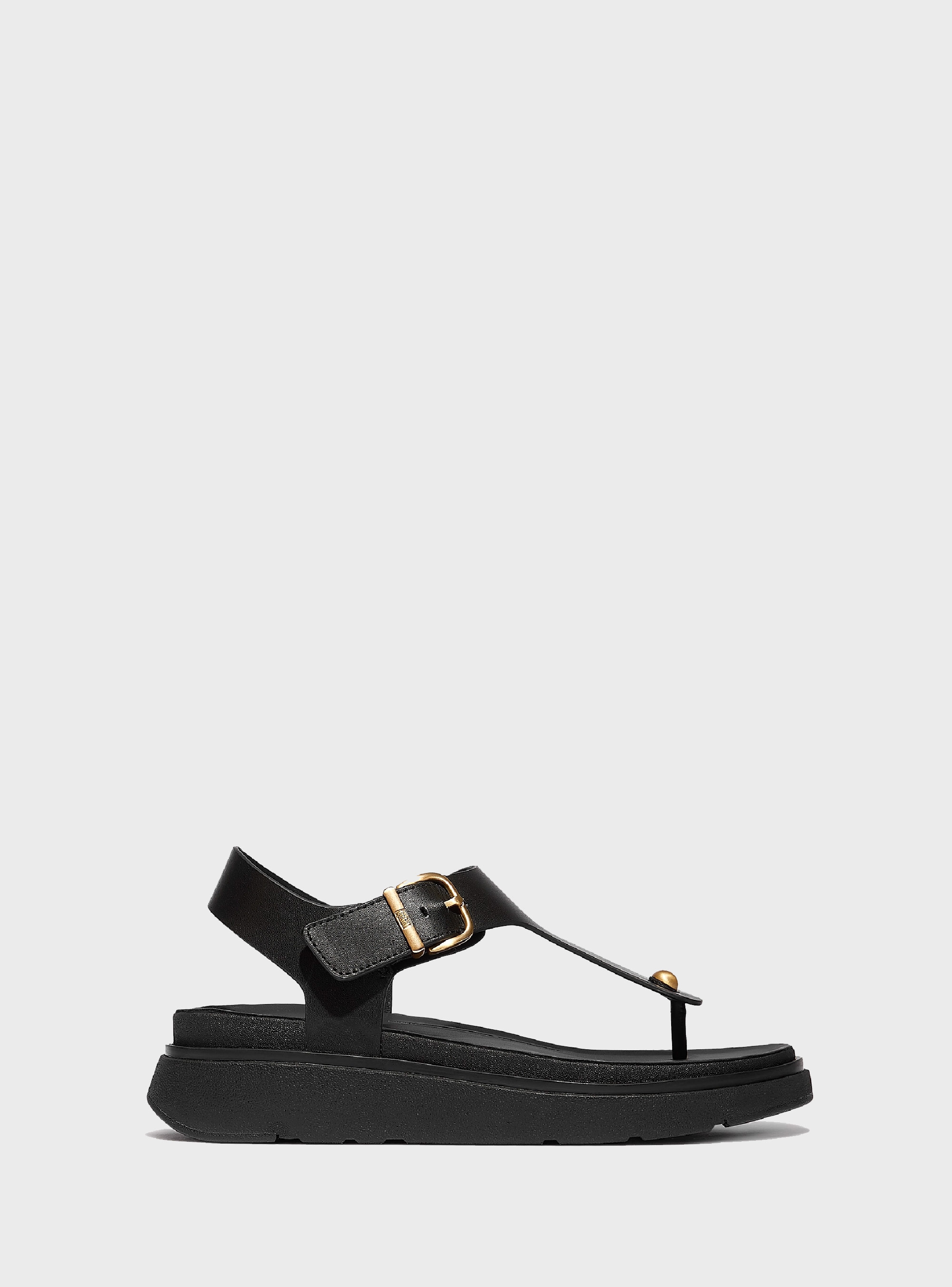 FitFlop GEN-FF Leather Back-Strap Toe-Post Sandals - Black