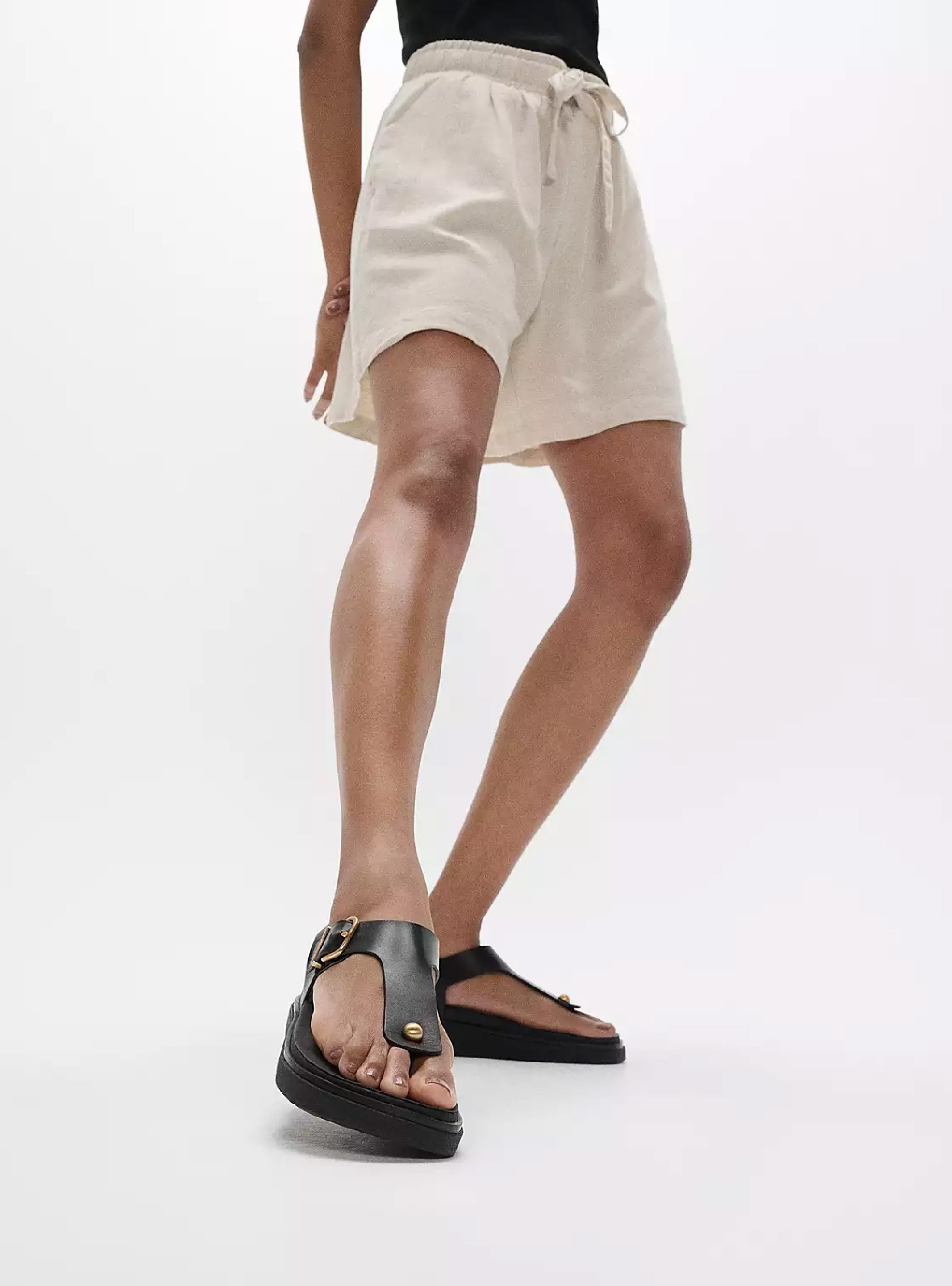 FitFlop GEN-FF Leather Back-Strap Toe-Post Sandals - Black