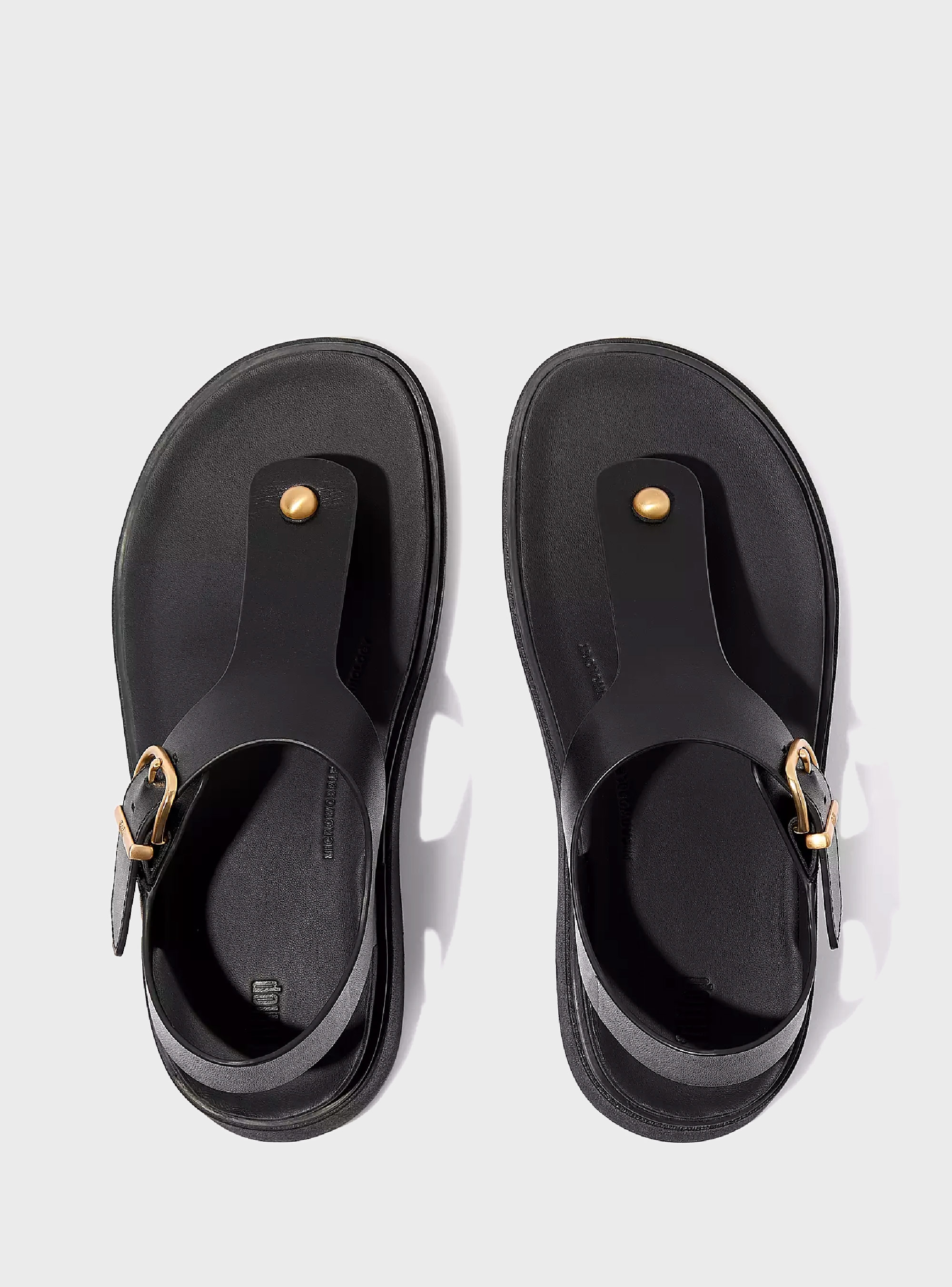 FitFlop GEN-FF Leather Back-Strap Toe-Post Sandals - Black