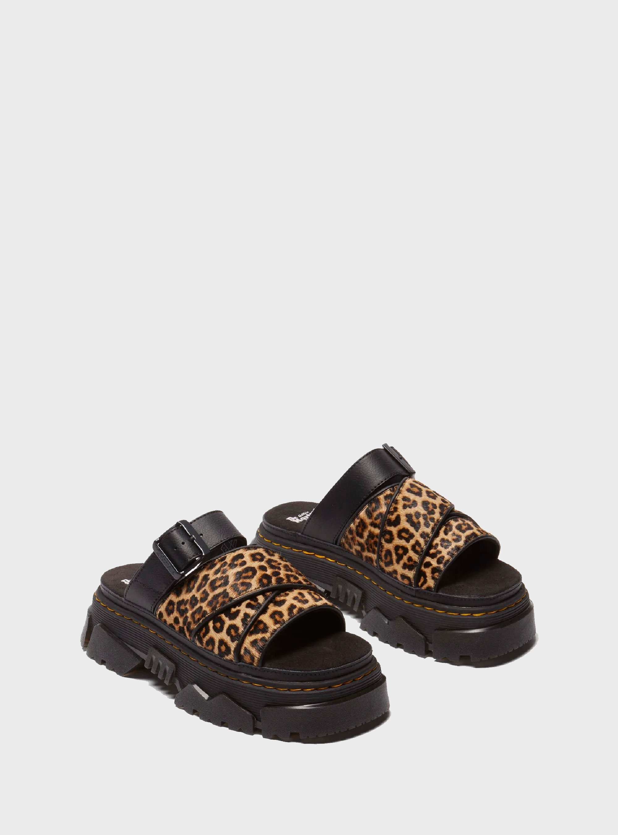 Dr Martens Mattison Leopard Slide Sandals - Leopard Print