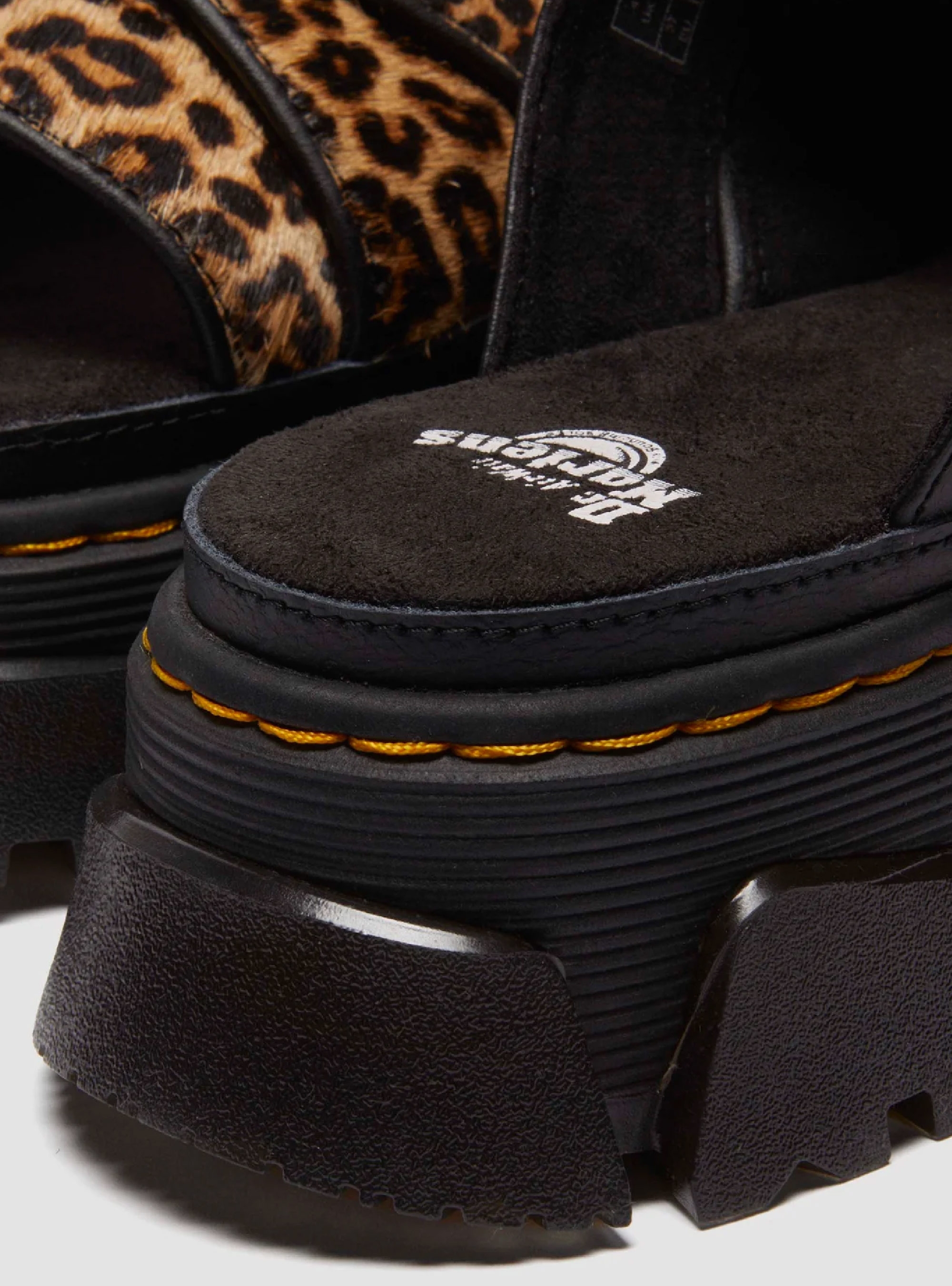 Dr Martens Mattison Leopard Slide Sandals - Leopard Print