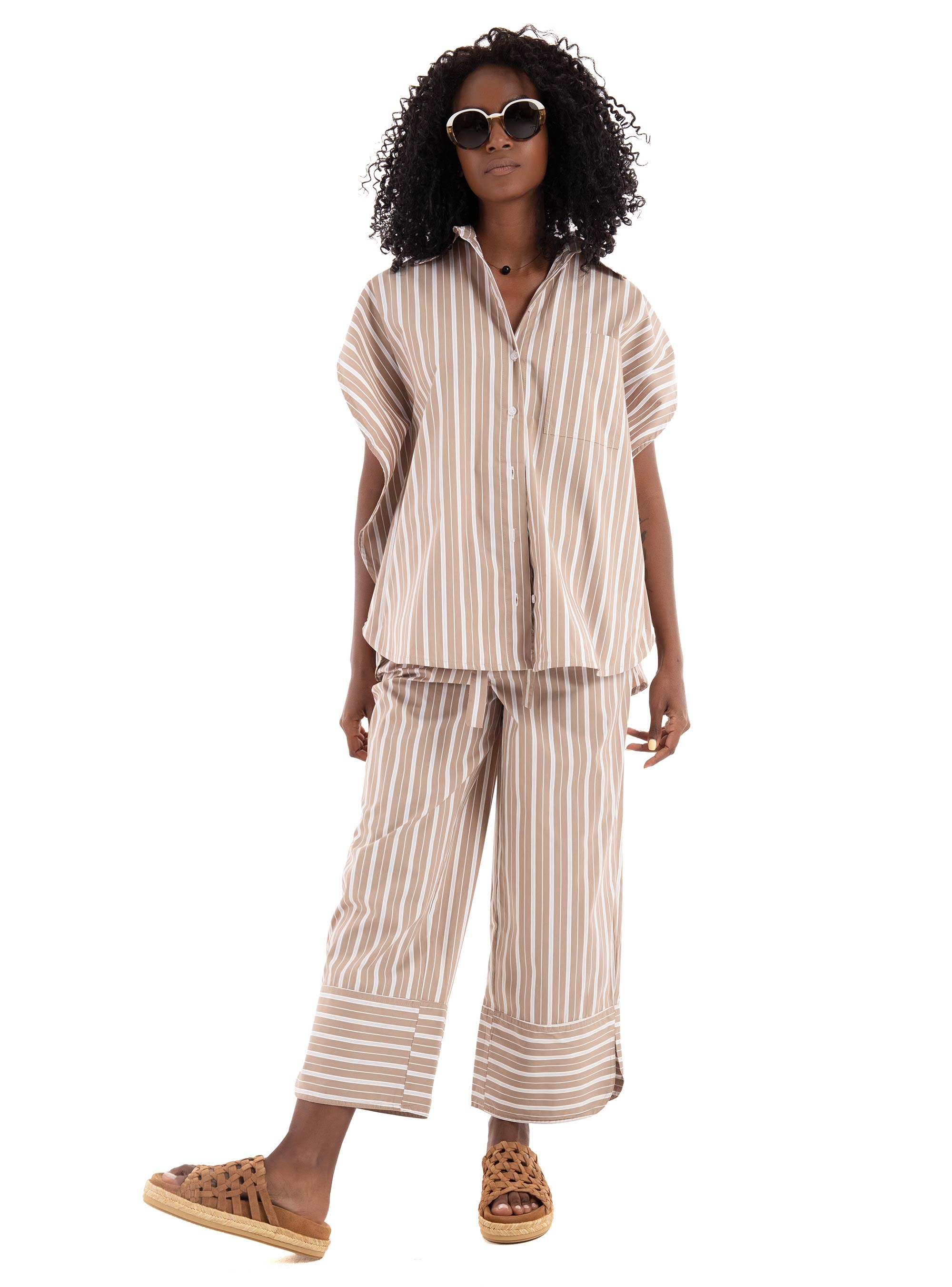 Black & Black  Shirt - Beige