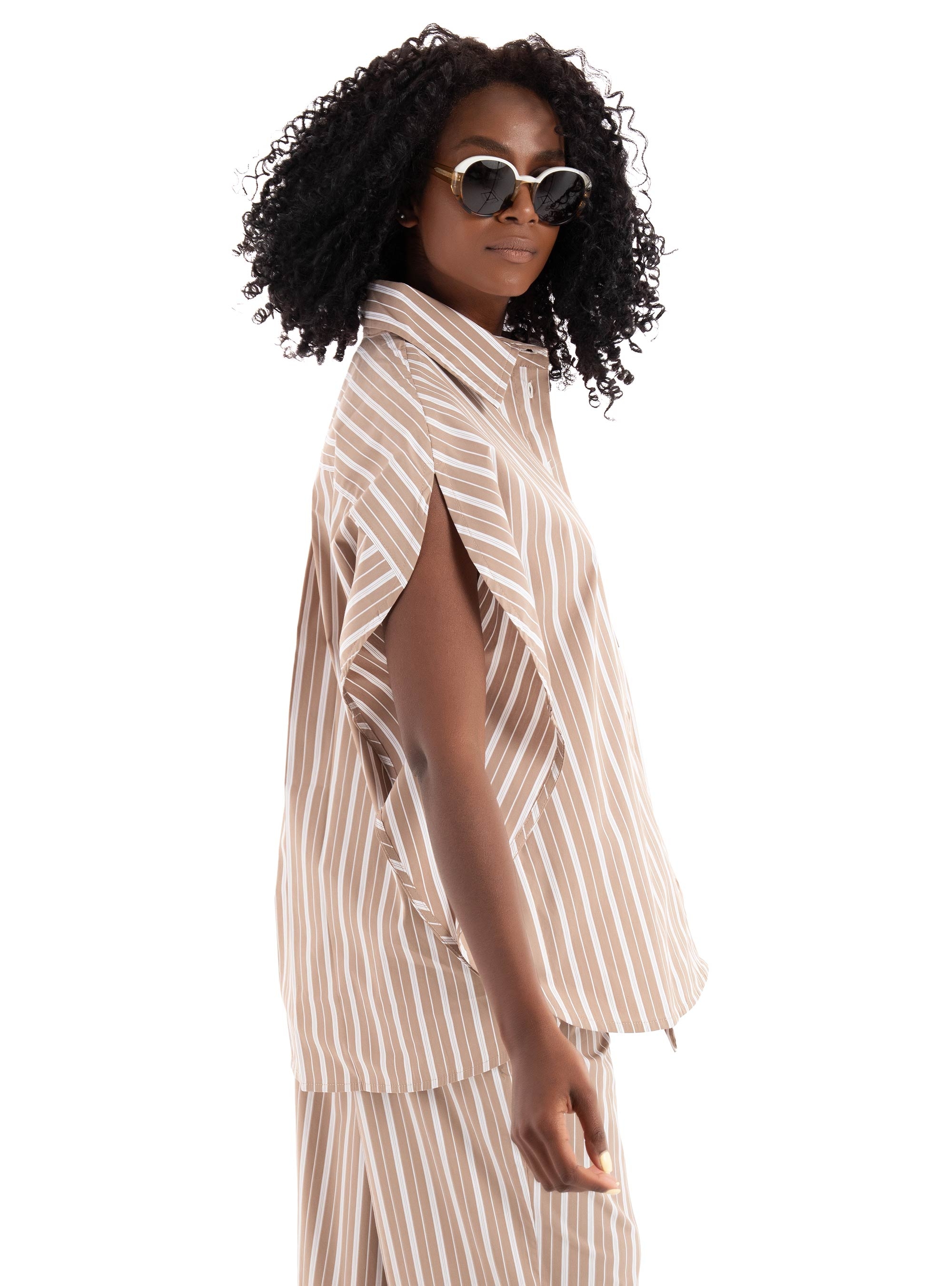 Black & Black  Shirt - Beige