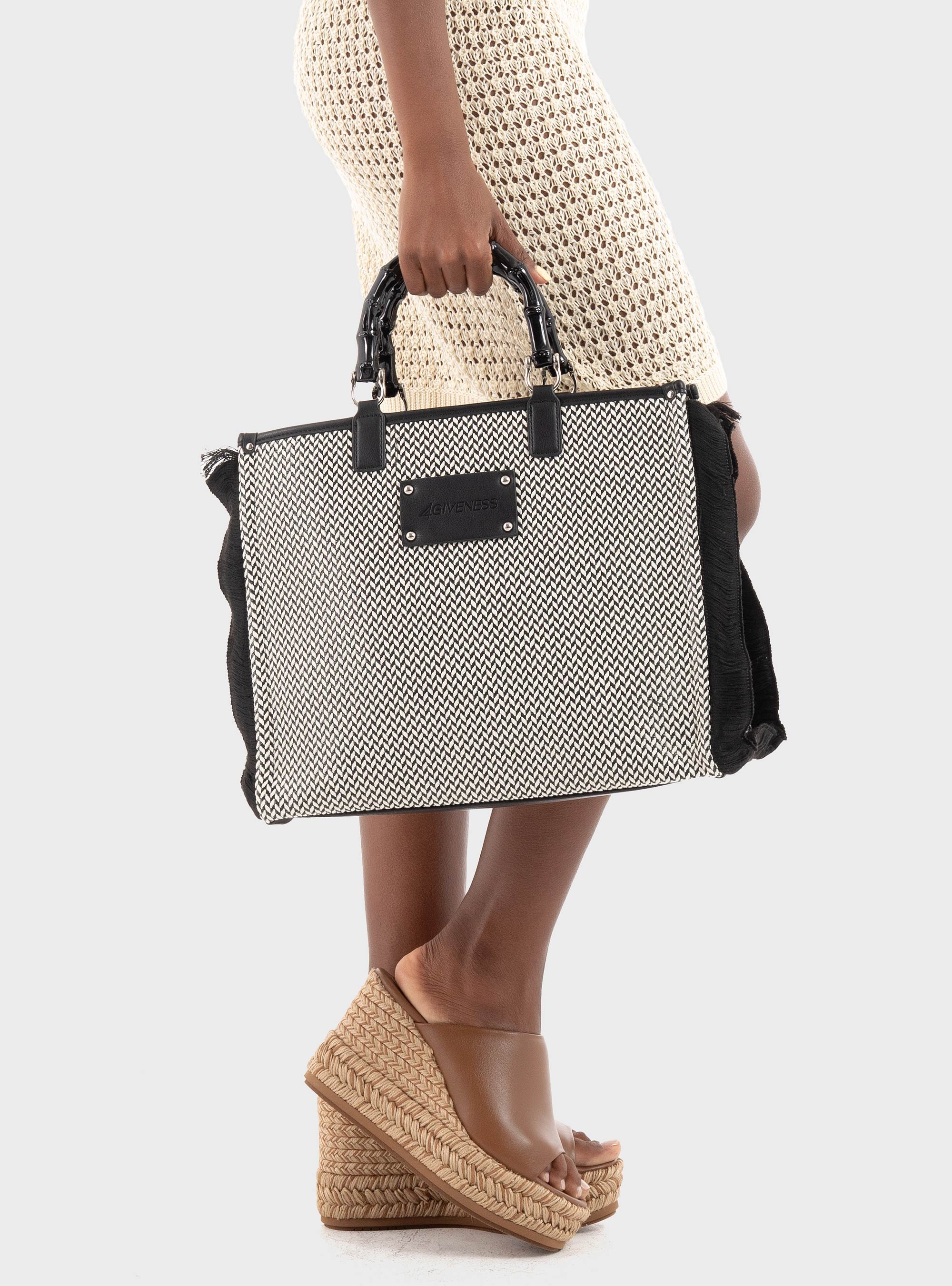 4giveness Athena Jaguar Bag - Black & White