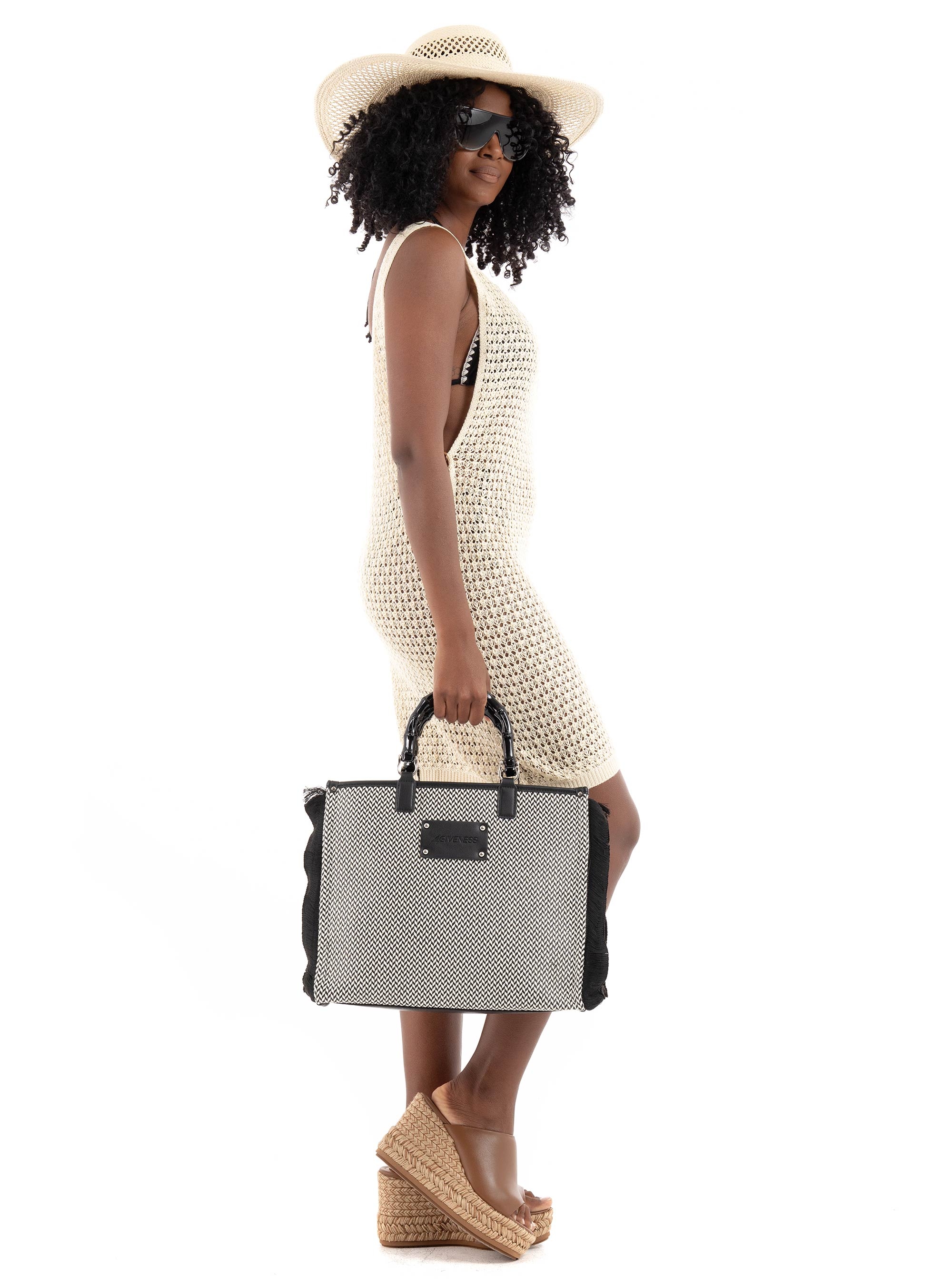 4giveness Athena Jaguar Bag - Black & White
