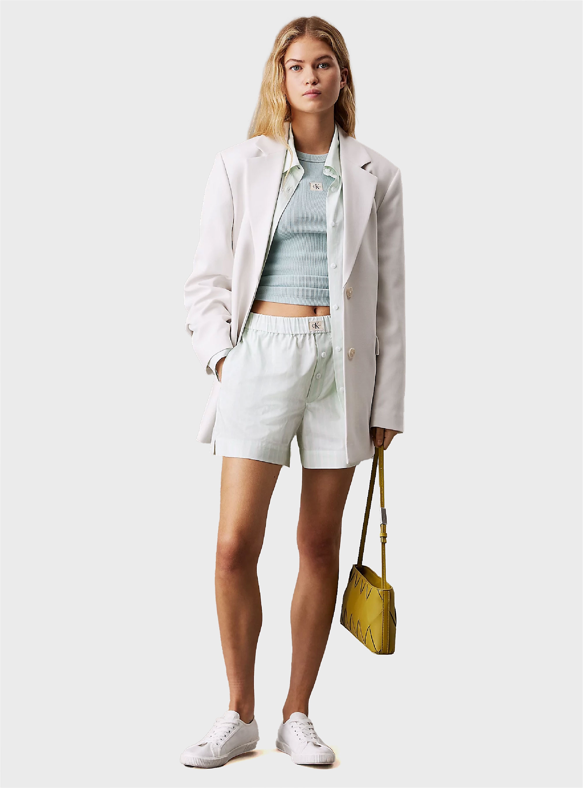 Calvin Klein Summer Poplin Boxer Shorts - Light Aquamarine