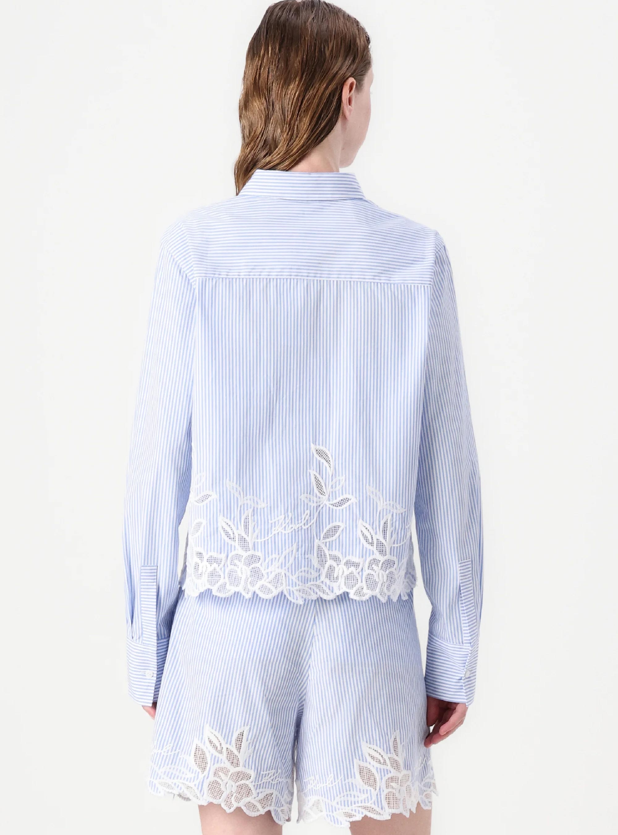 Karl Lagerfeld Embroidery Cut Out Blouse - Ultramarine