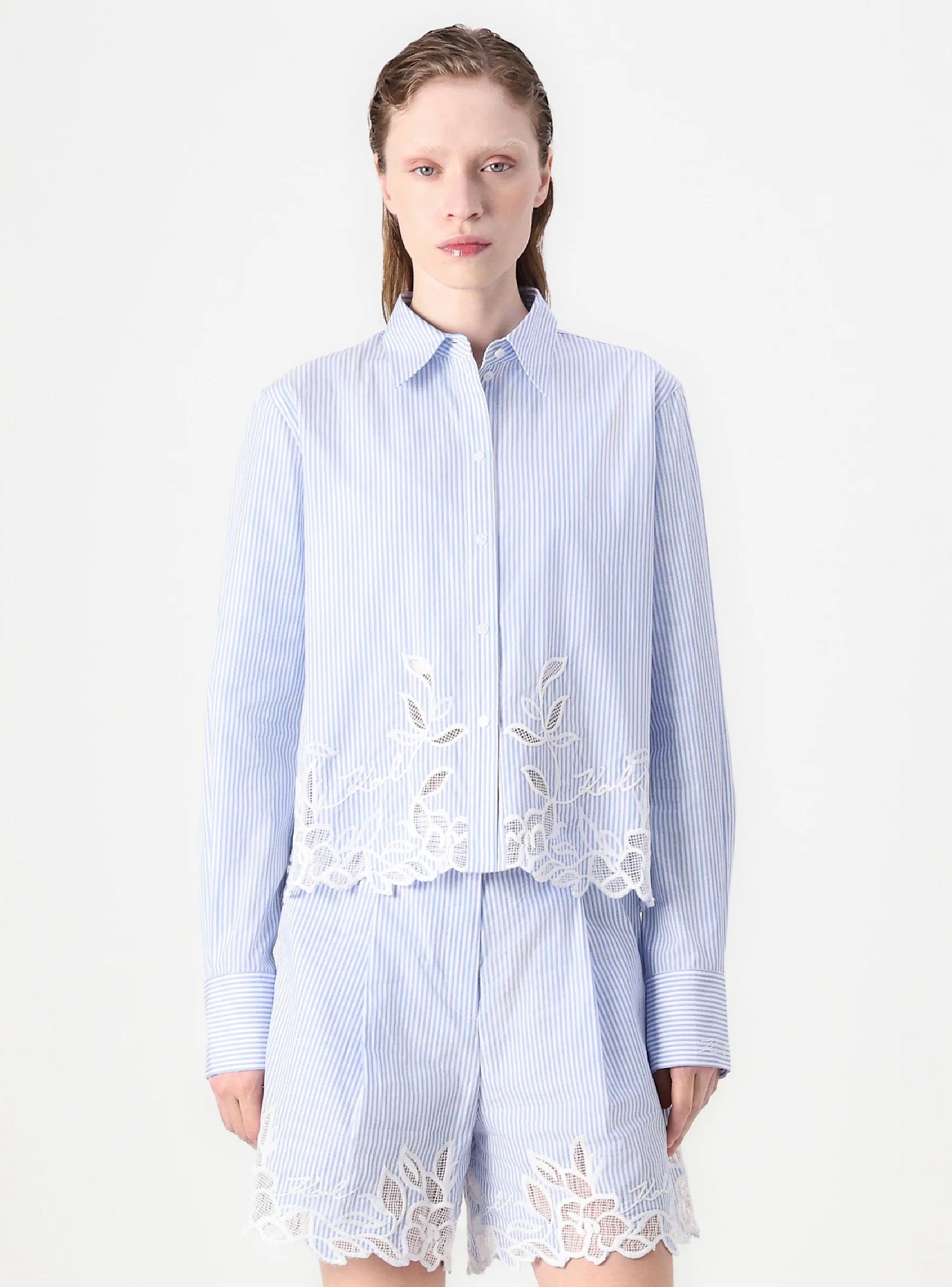 Karl Lagerfeld Embroidery Cut Out Blouse - Ultramarine
