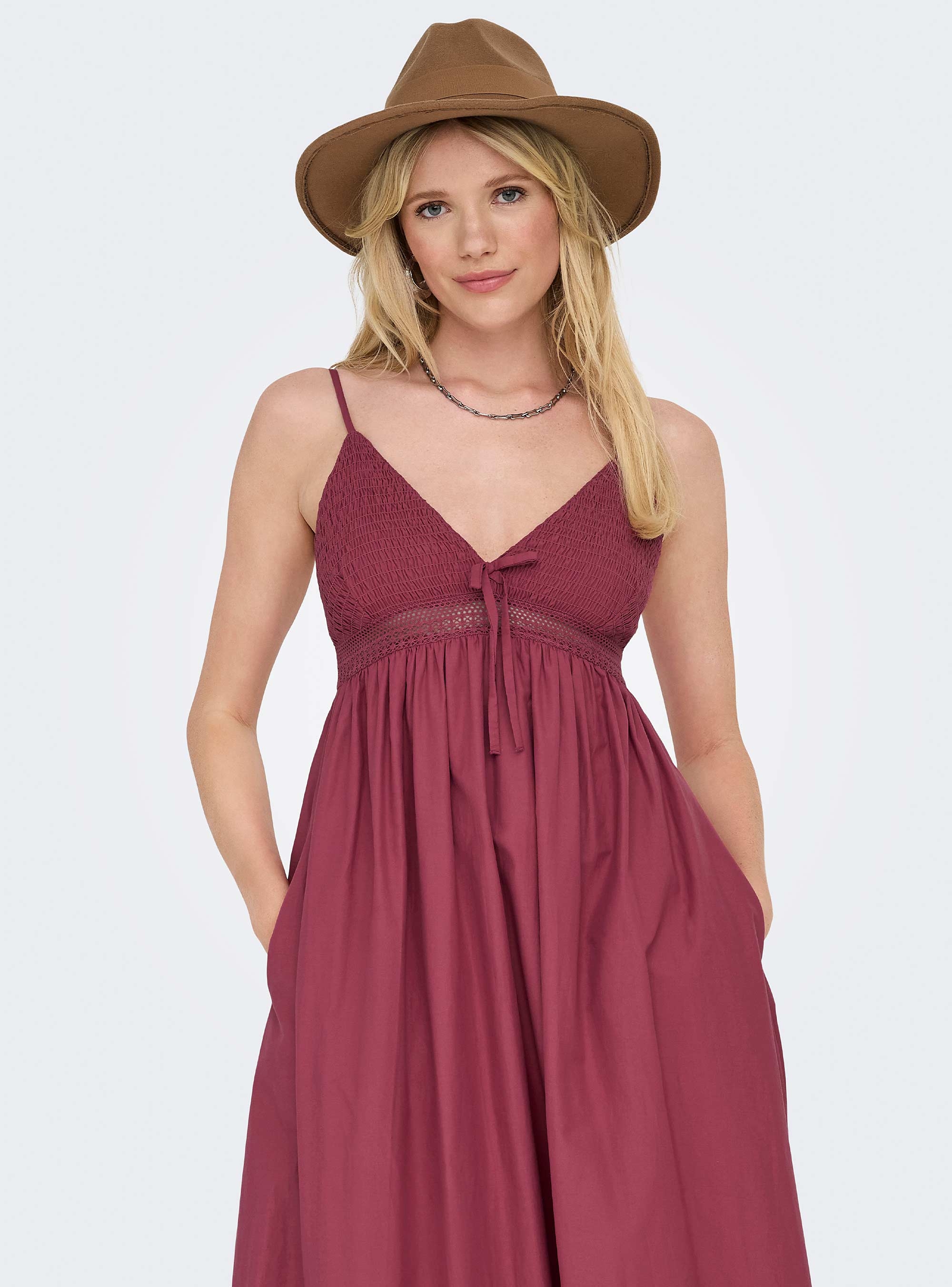 Only Briar Strap Long Dress - Light Bordeaux