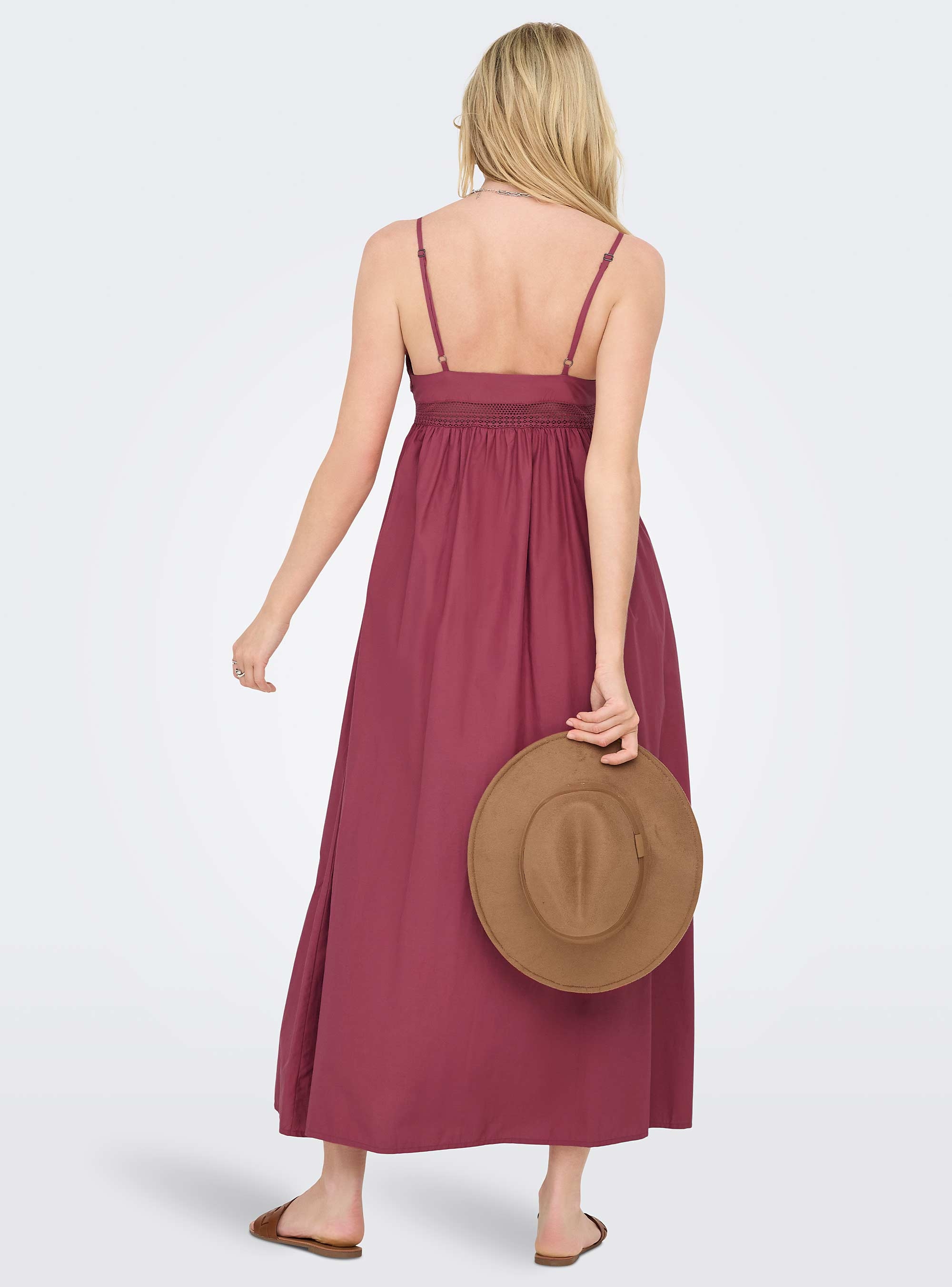 Only Briar Strap Long Dress - Light Bordeaux