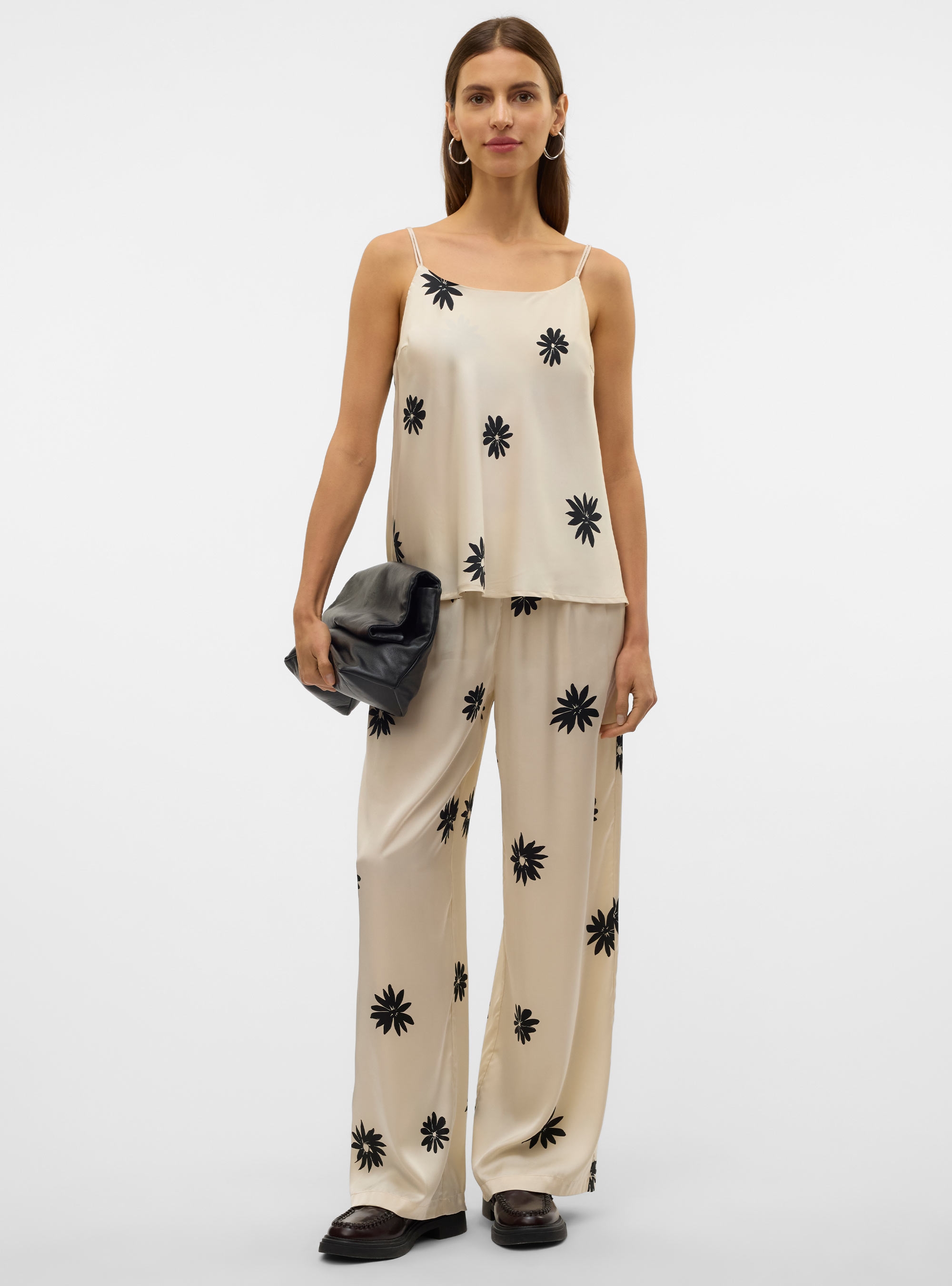 Vero Moda Aware Roe Mid Waist Loose Pants - Ecru