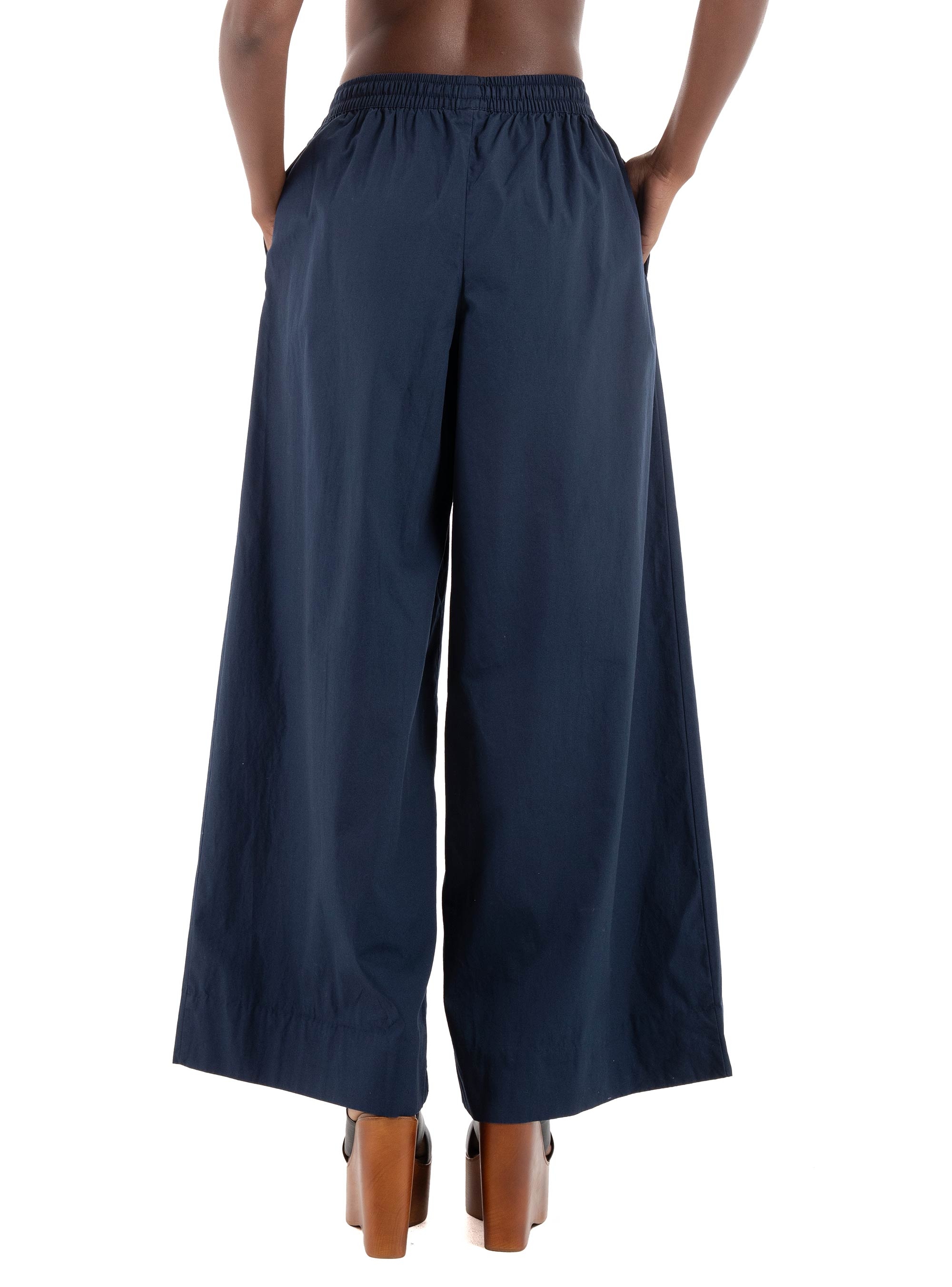 Vero Moda Robette Mid Waist Wide Elastic Pants - Dark Blue