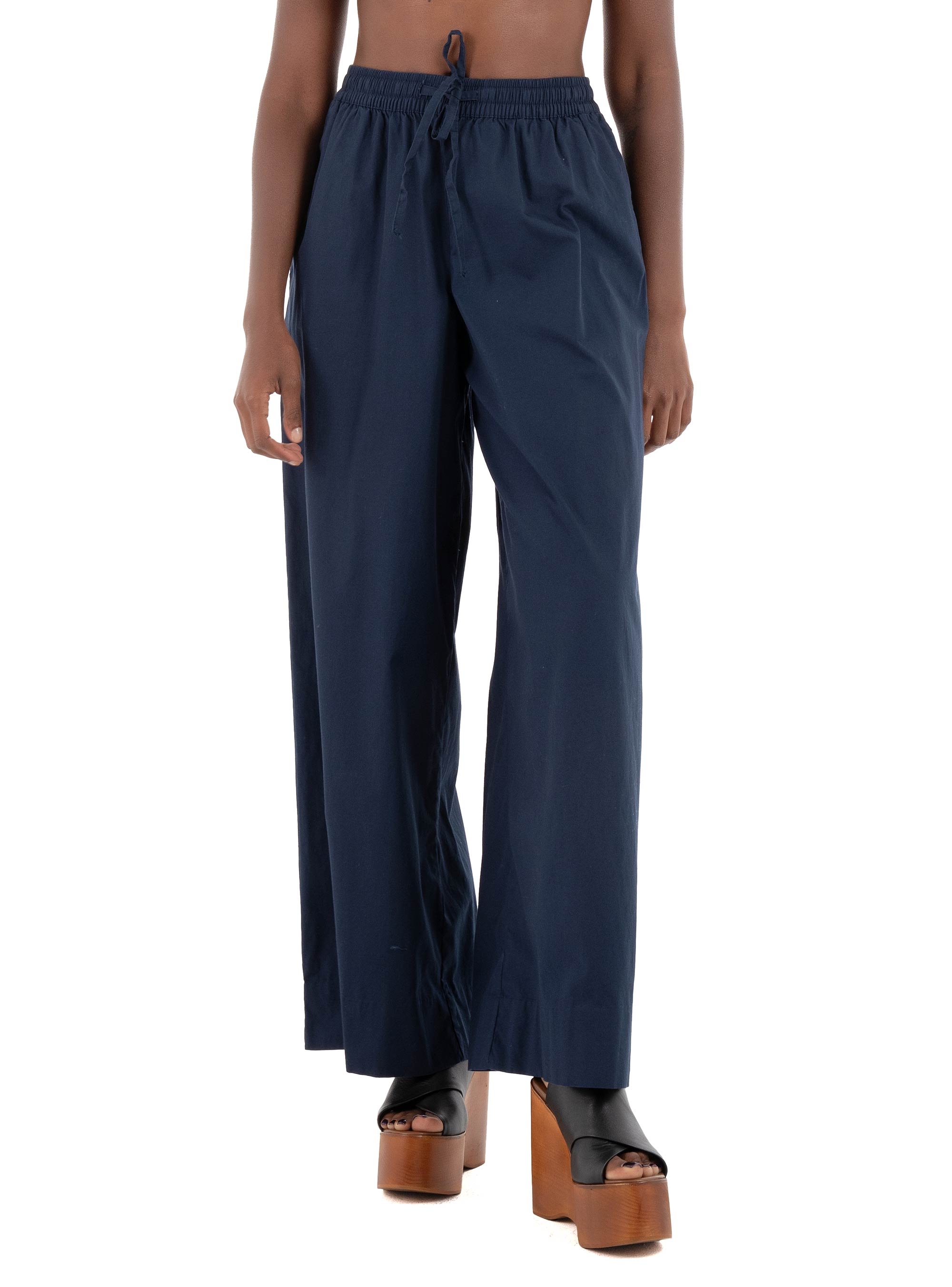 Vero Moda Robette Mid Waist Wide Elastic Pants - Dark Blue