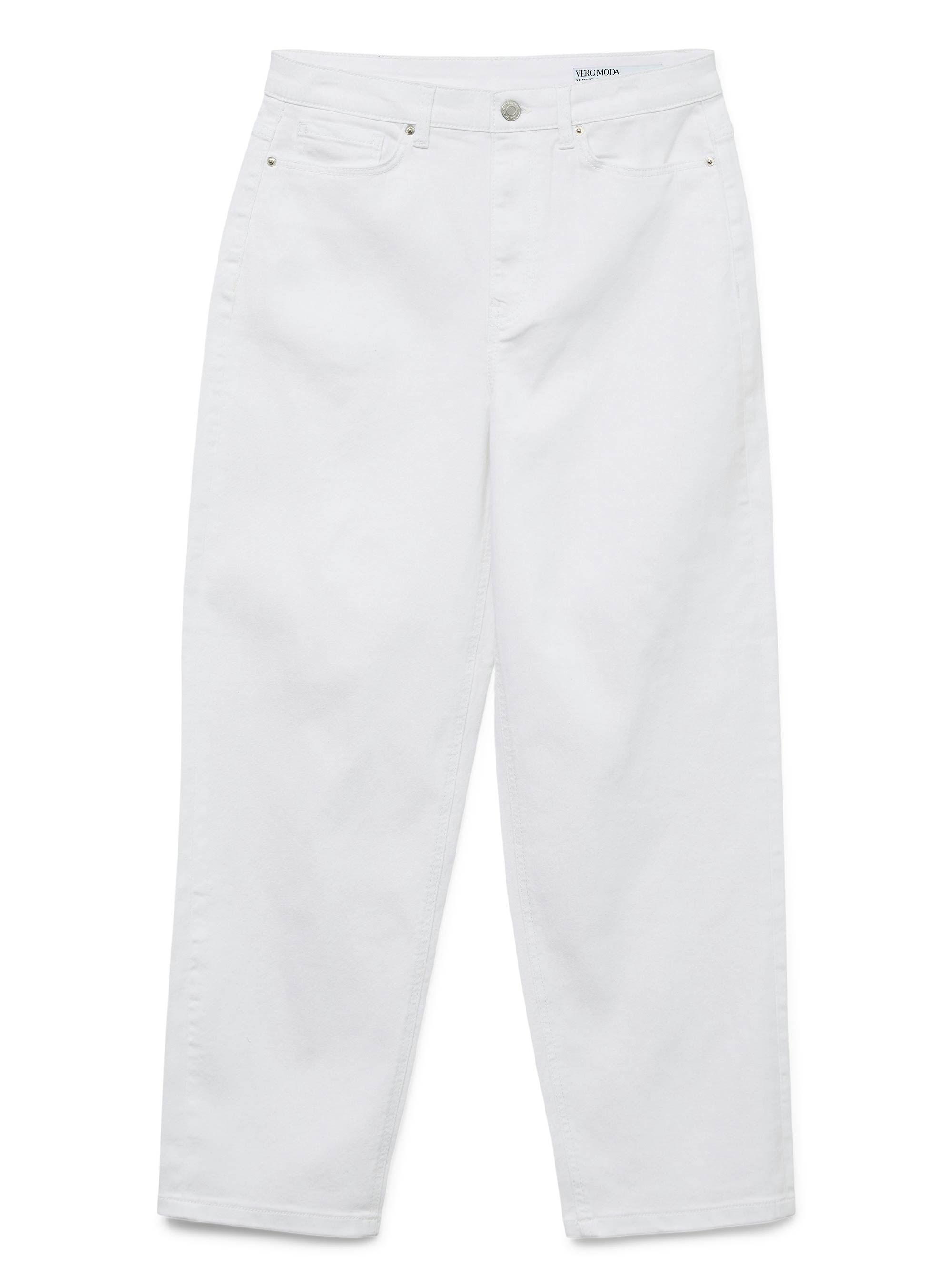 Vero Moda Lia High Rise Barrel Jeans Vi410 - White