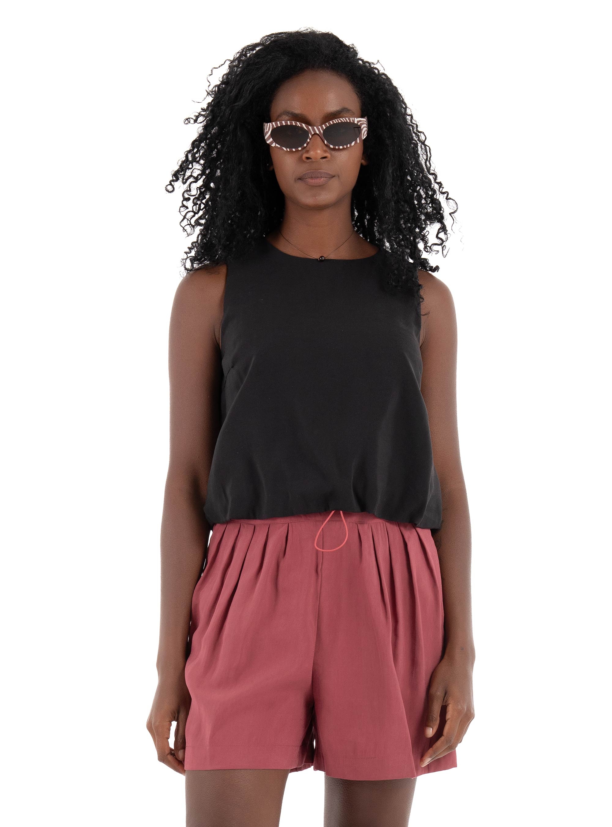 Only Nica Modal Bubble Top - Black