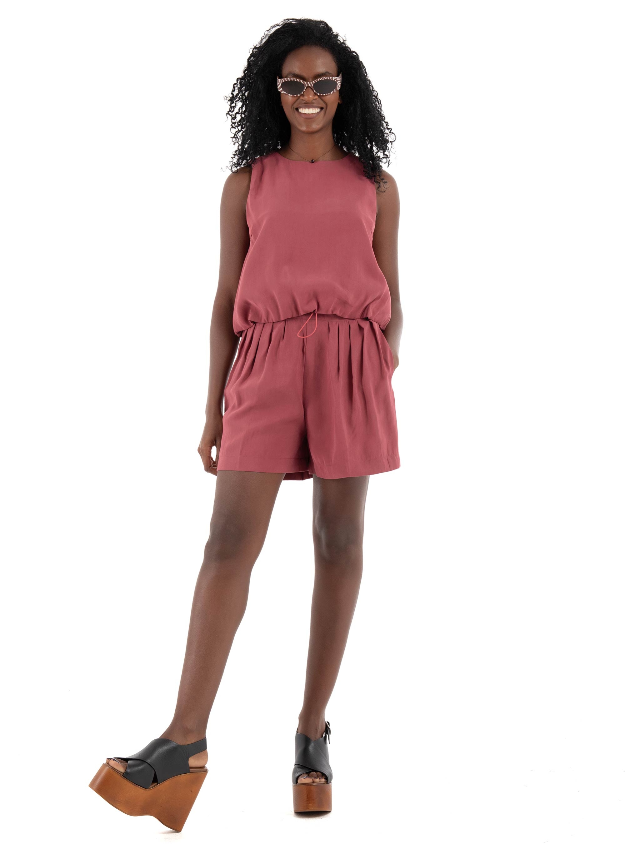Only Nica Modal Bubble Top - Bordeaux
