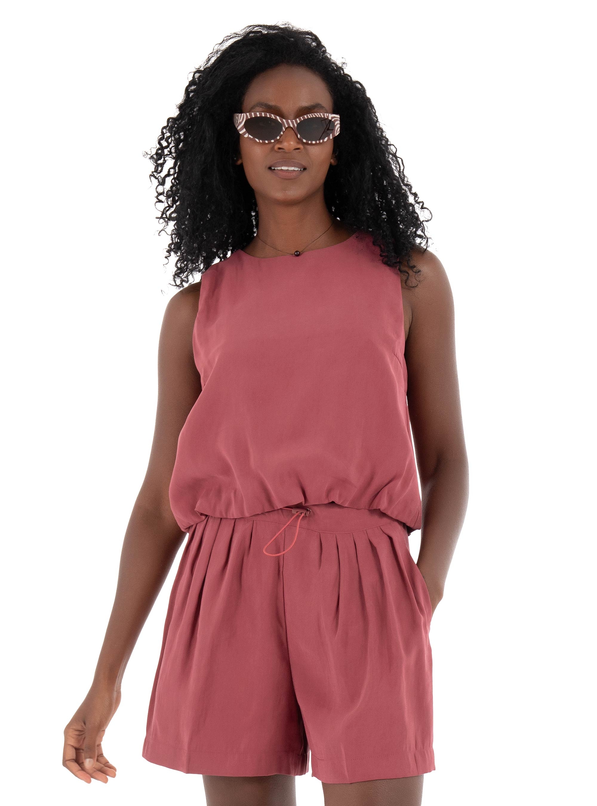 Only Nica Modal Bubble Top - Bordeaux