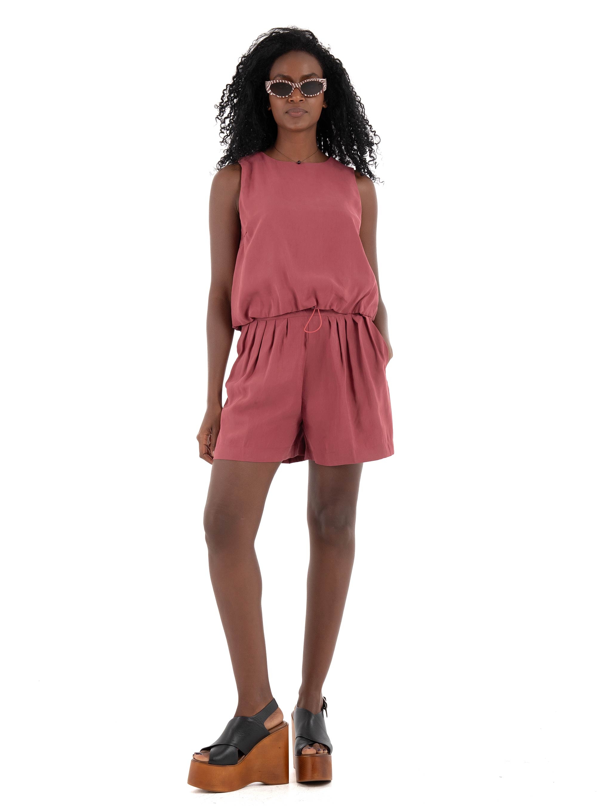 Only Nica Modal Bubble Top - Bordeaux