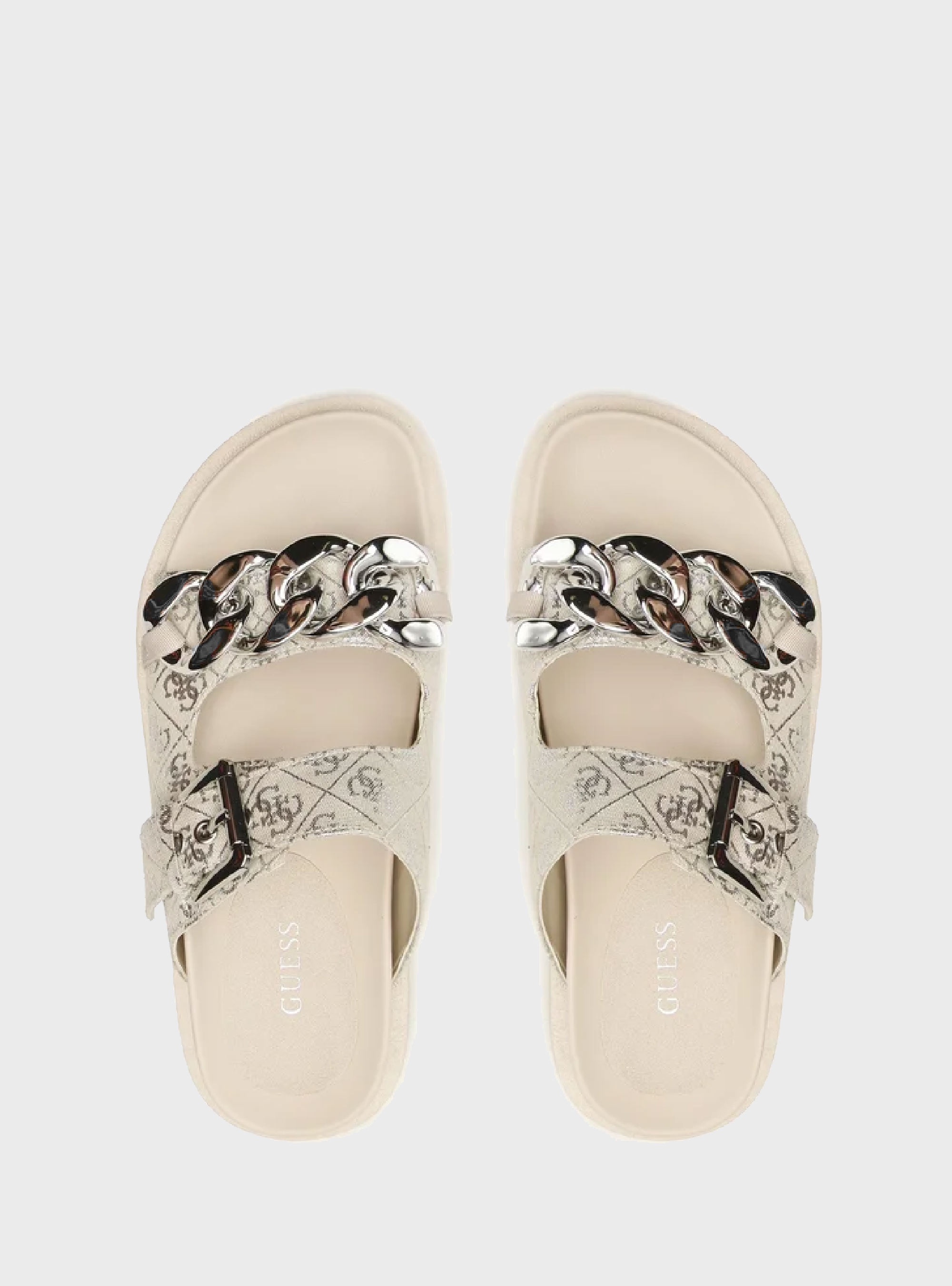 Guess Fatema 4G Logo Slippers - Beige