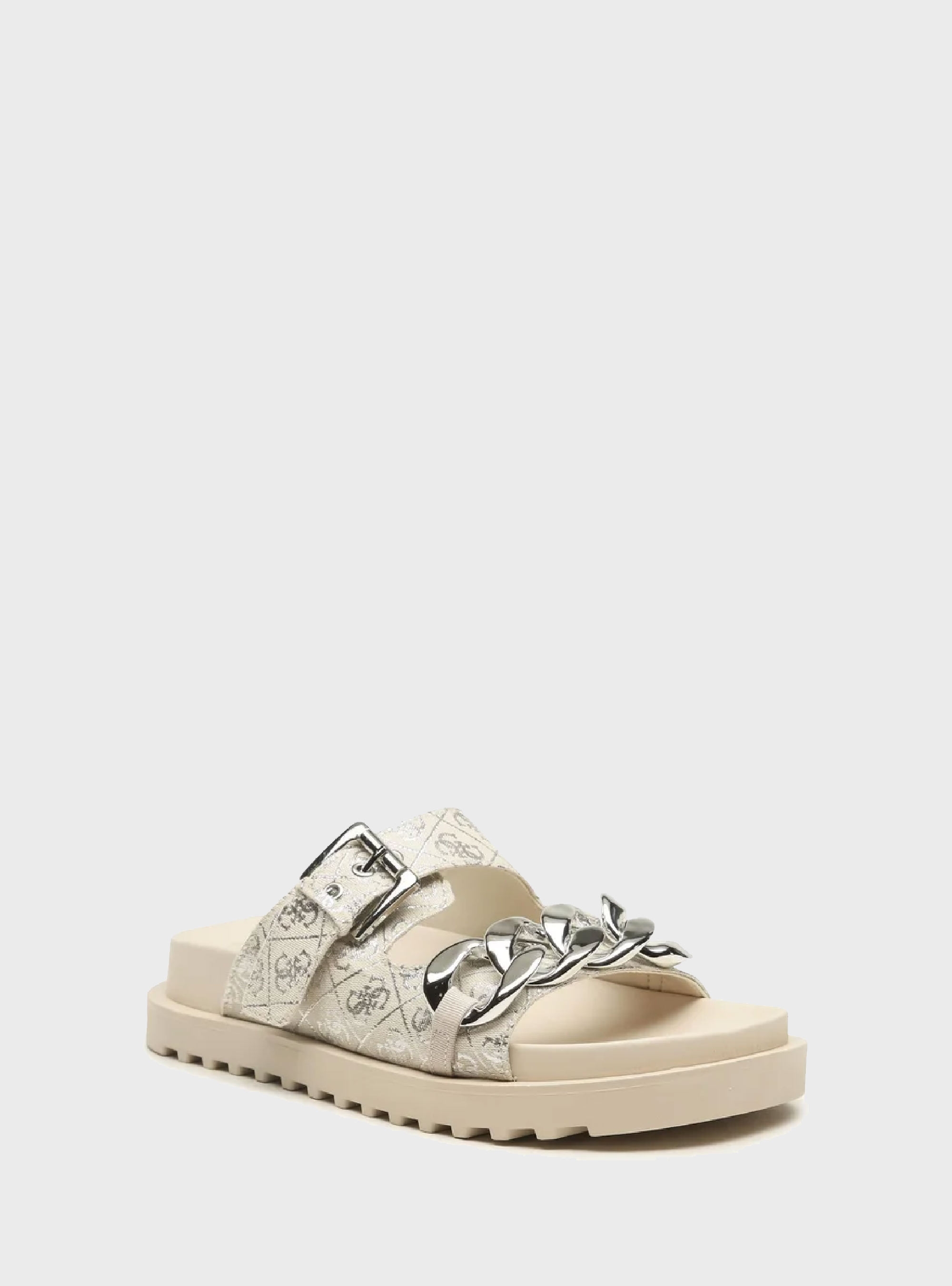 Guess Fatema 4G Logo Slippers - Beige