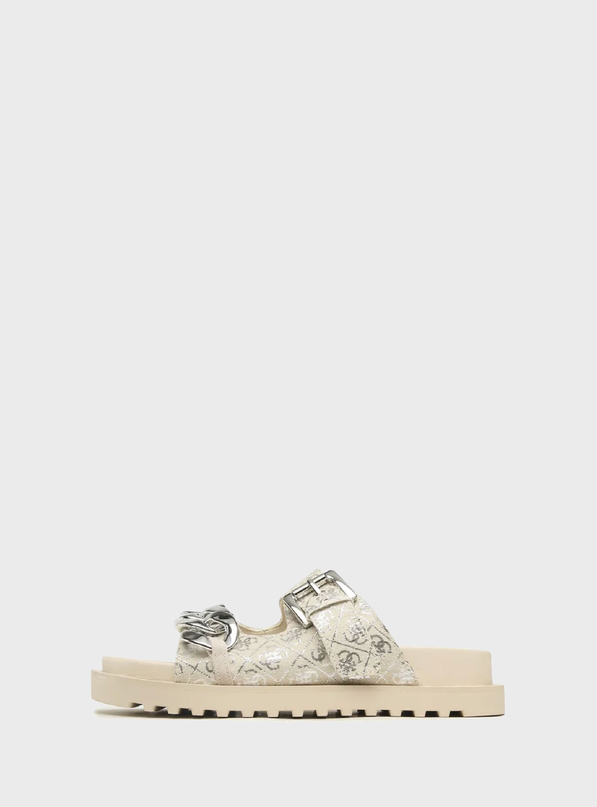 Guess Fatema 4G Logo Slippers - Beige