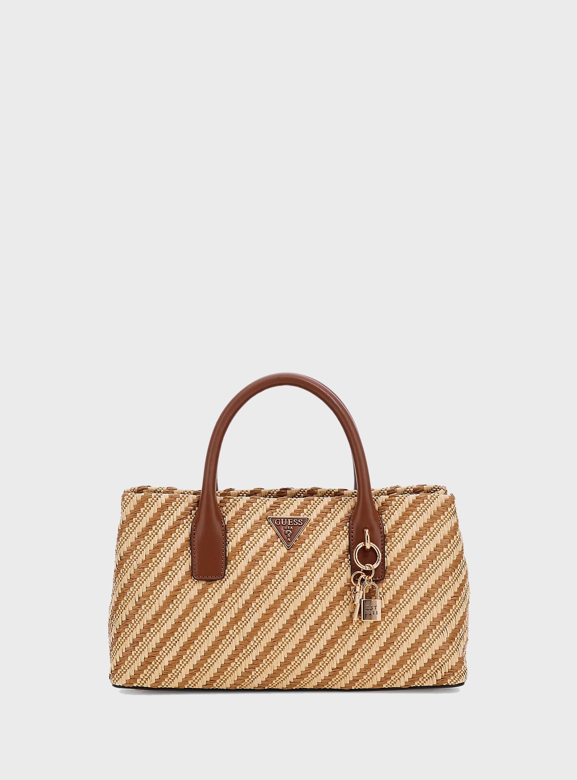 Guess Simona Raffia Handbag - Natural