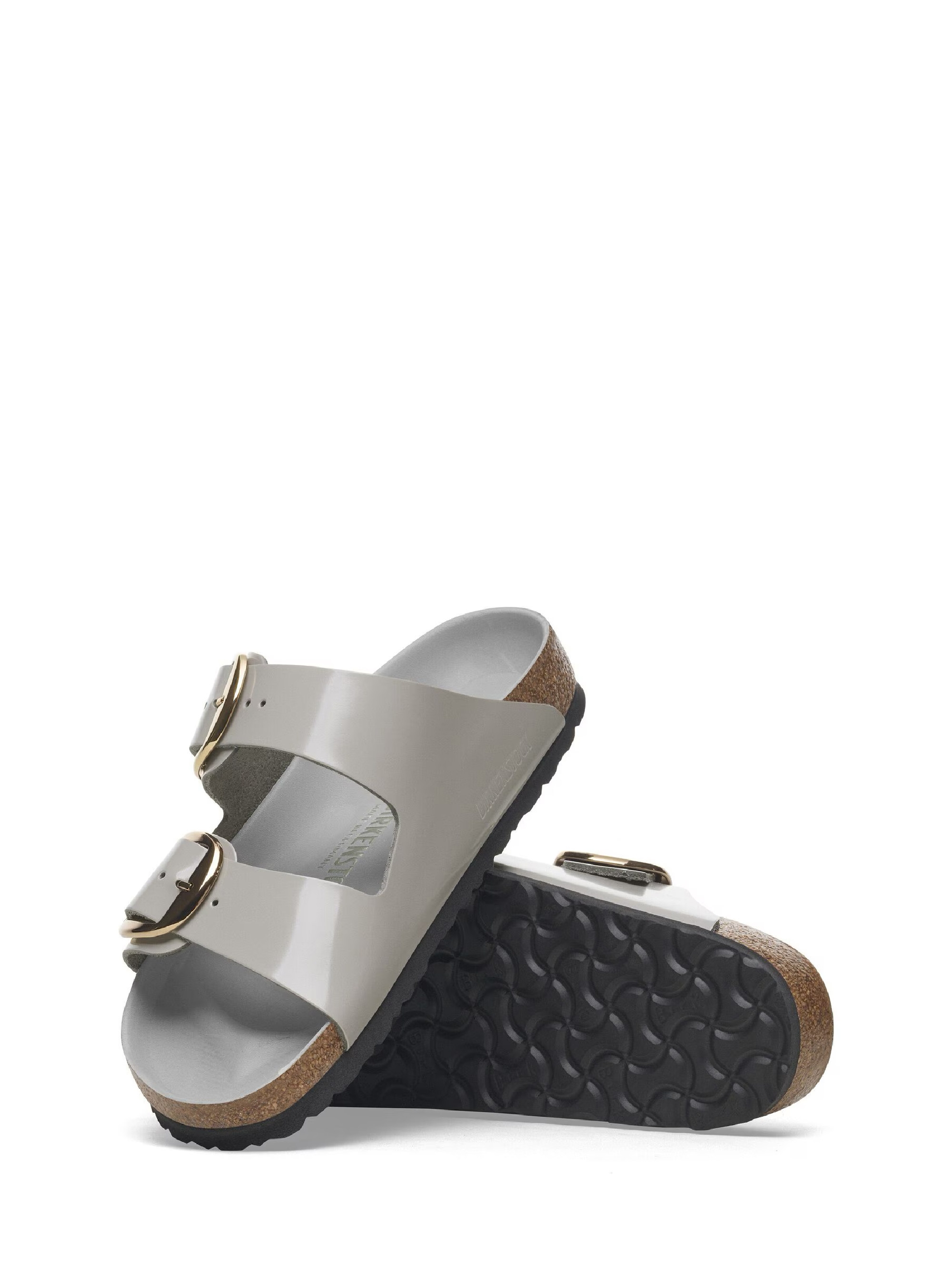 Birkenstock Arizona Big Buckle Narrow Fit Sandals High Shine - Light Grey