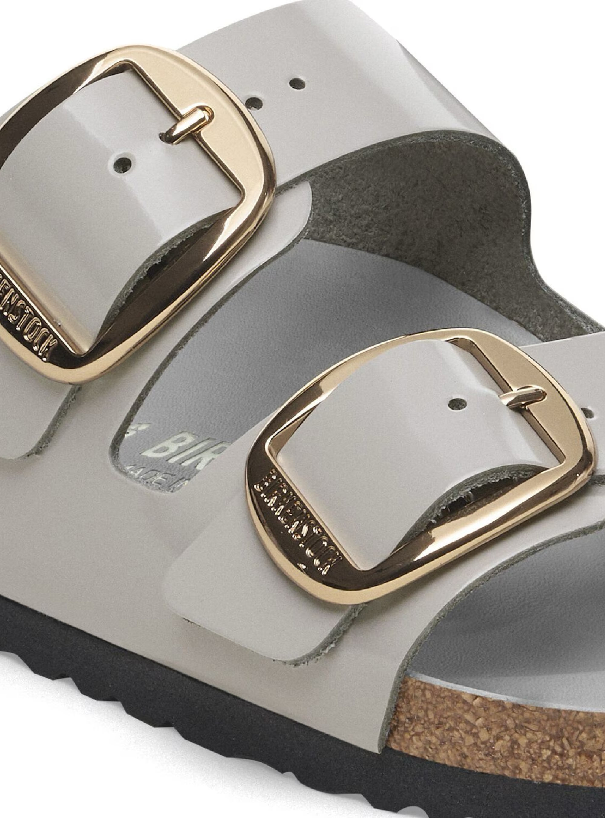 Birkenstock Arizona Big Buckle Narrow Fit Sandals High Shine - Light Grey