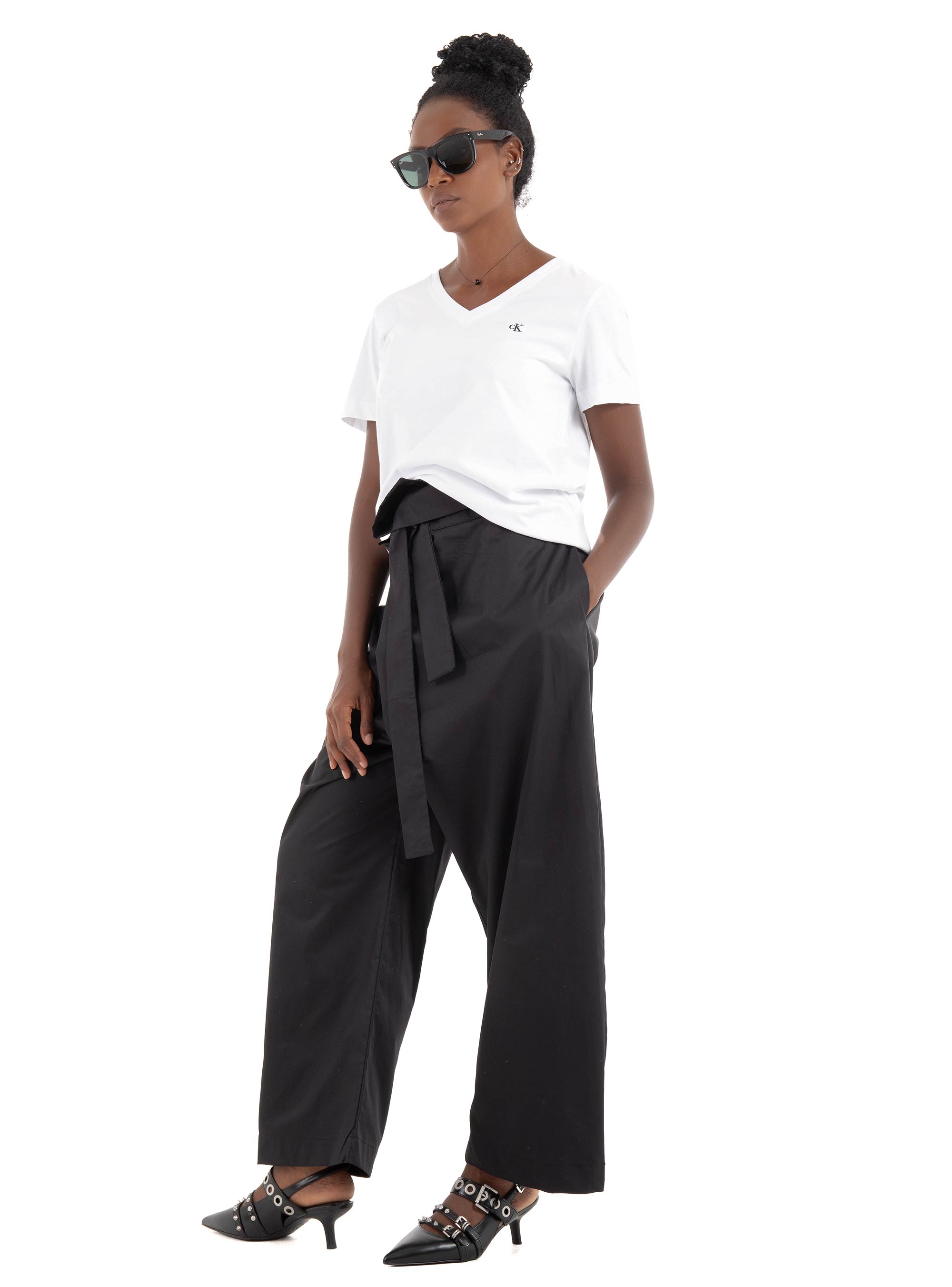Calvin Klein Archive Jersey V-neck Tee - White