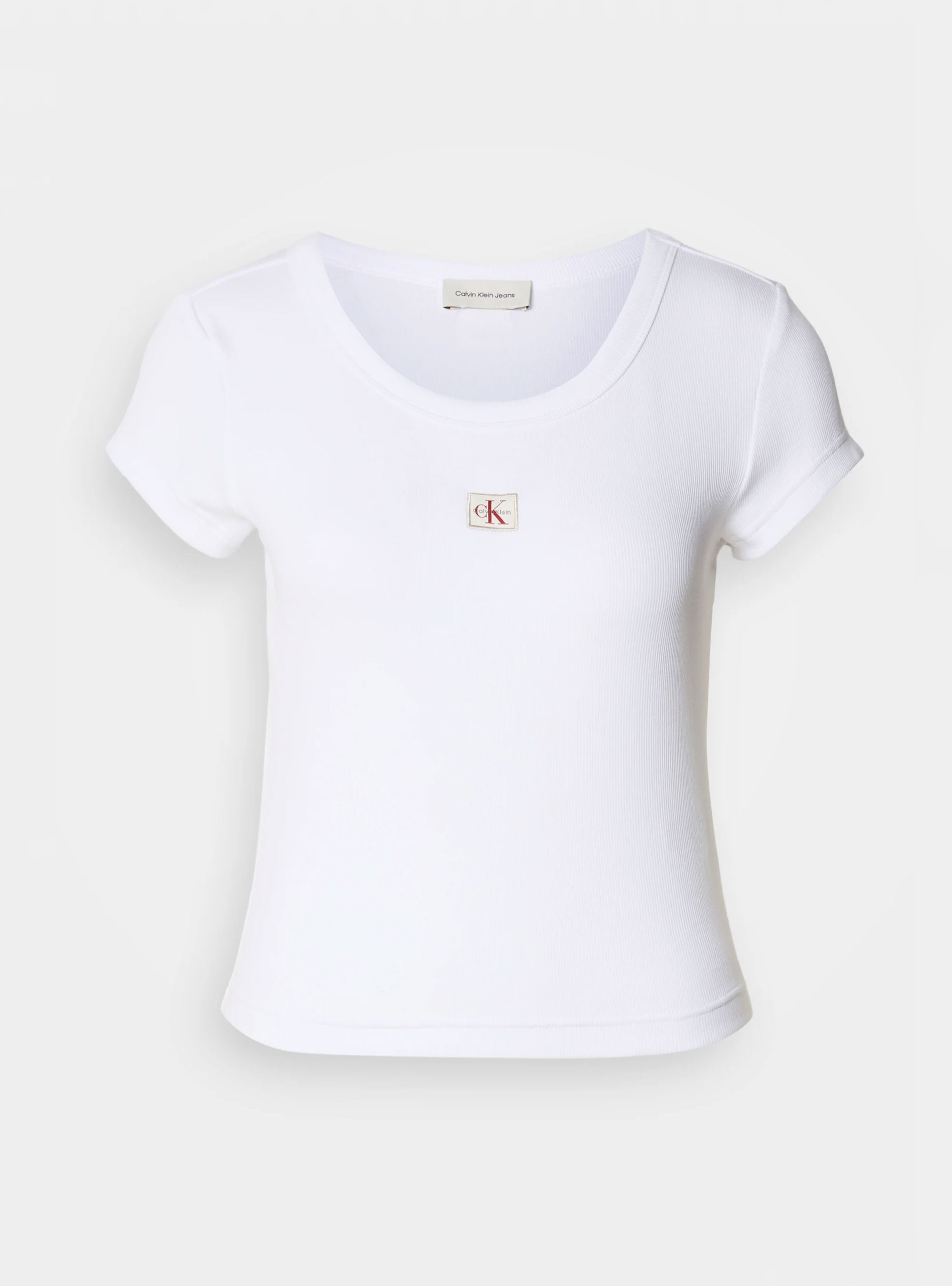Calvin Klein Cotton Stretch Rib Baby Tee - White