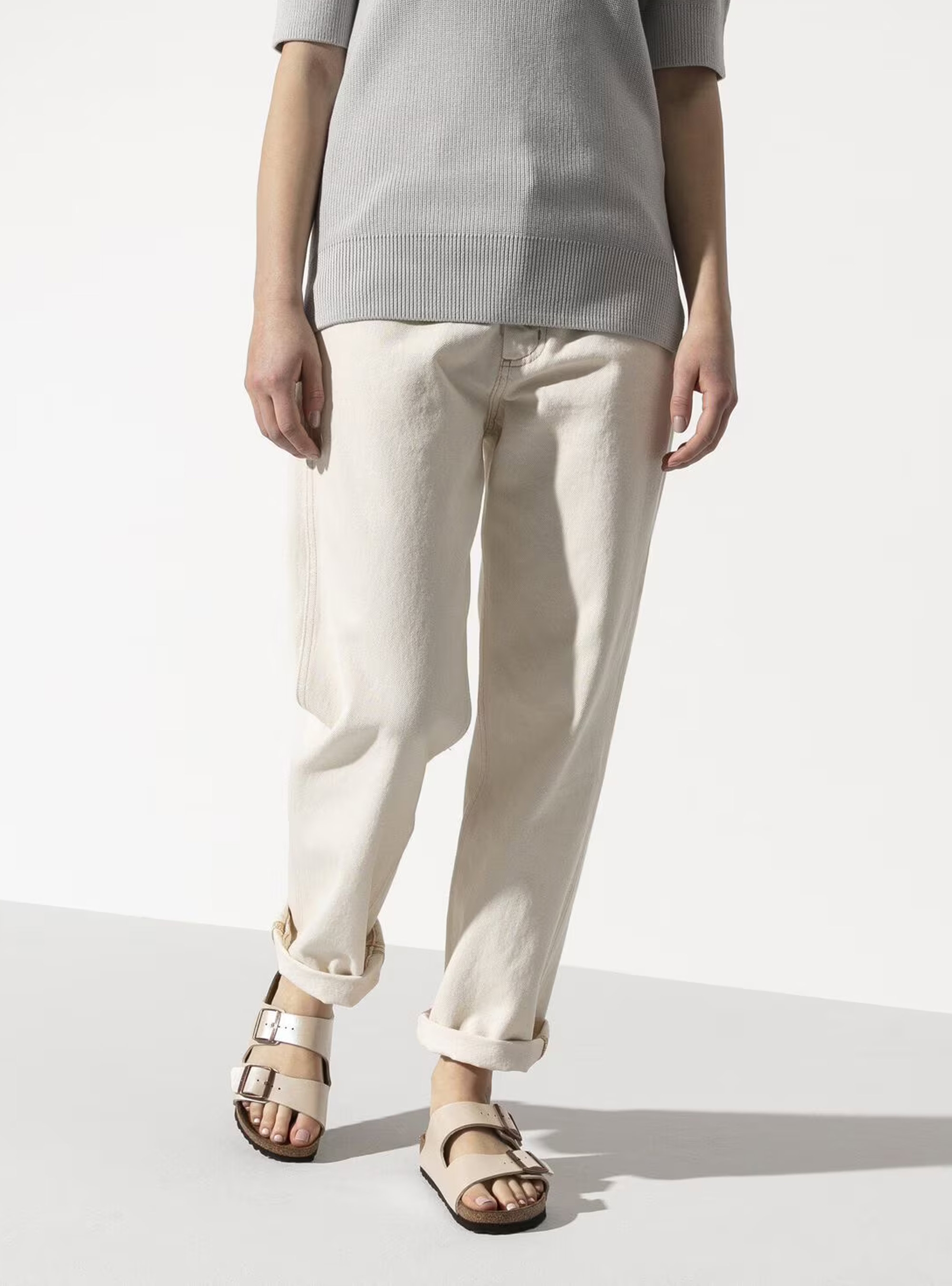 Birkenstock Arizona Birko Flor Narrow Fit Sandals - Pearl