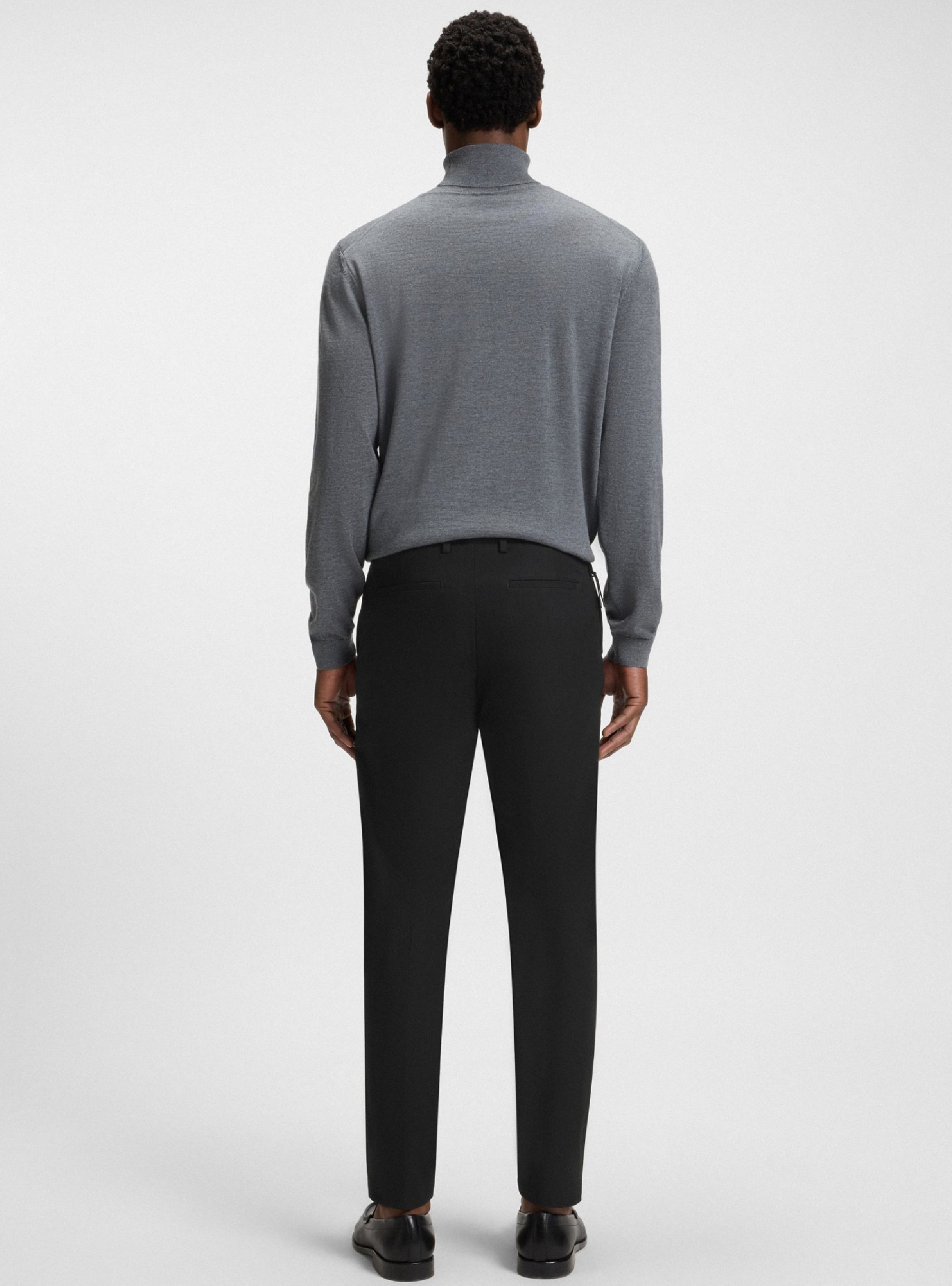 BOSS Slim-Fit Trousers In A Stretch-Cotton Blend P-Kaiton1-Zip - Black