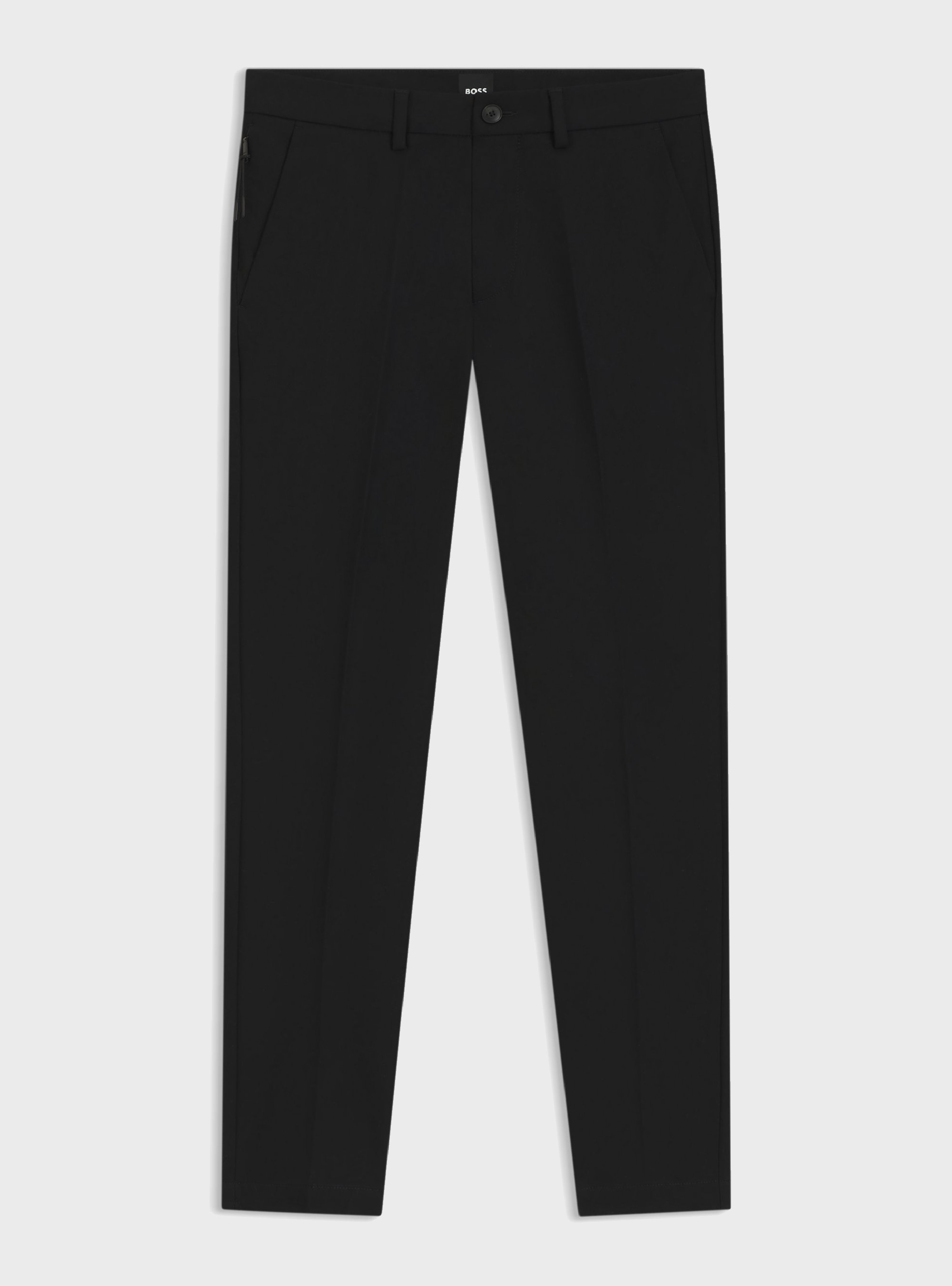 BOSS Slim-Fit Trousers In A Stretch-Cotton Blend P-Kaiton1-Zip - Black