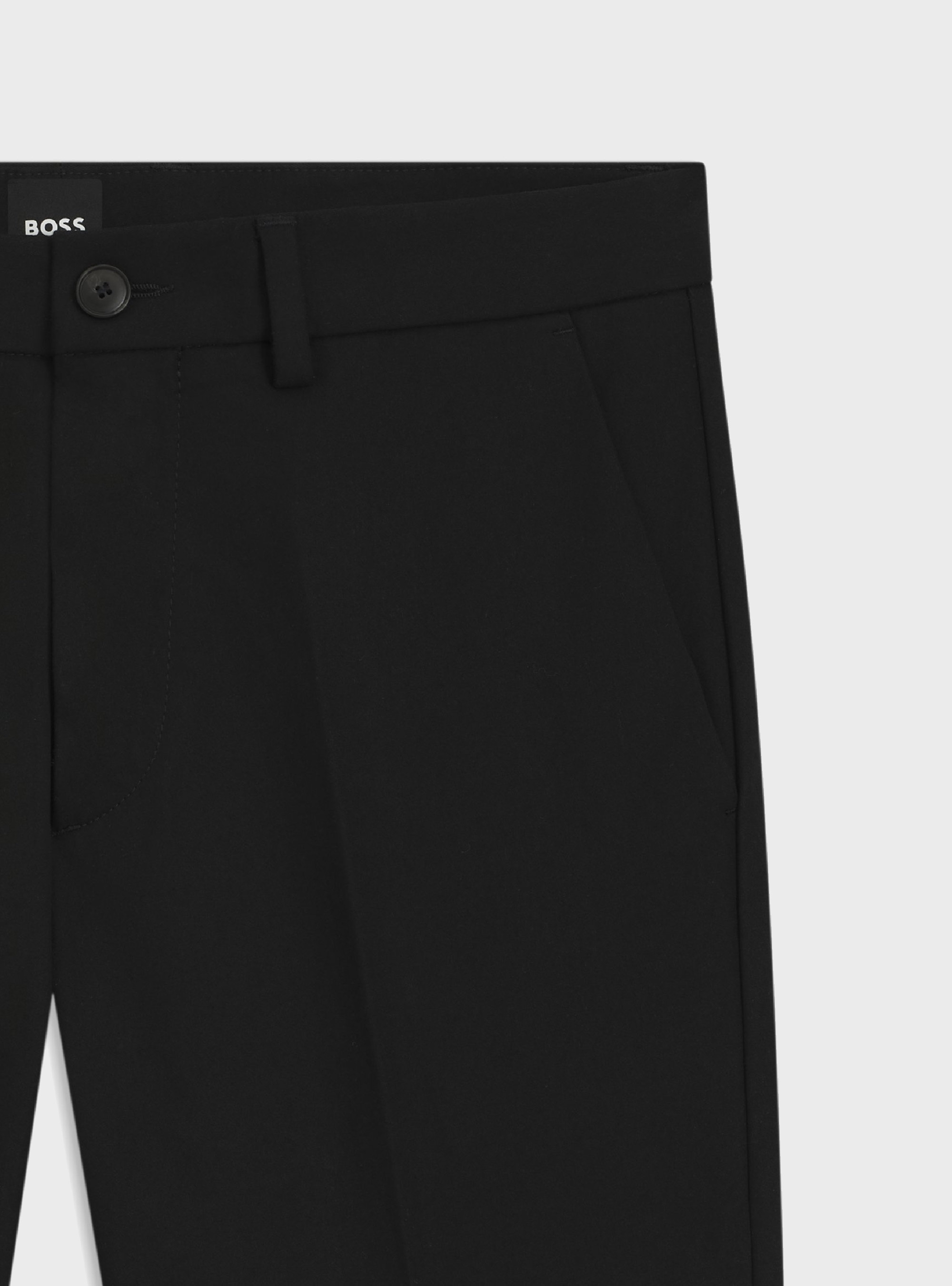 BOSS Slim-Fit Trousers In A Stretch-Cotton Blend P-Kaiton1-Zip - Black