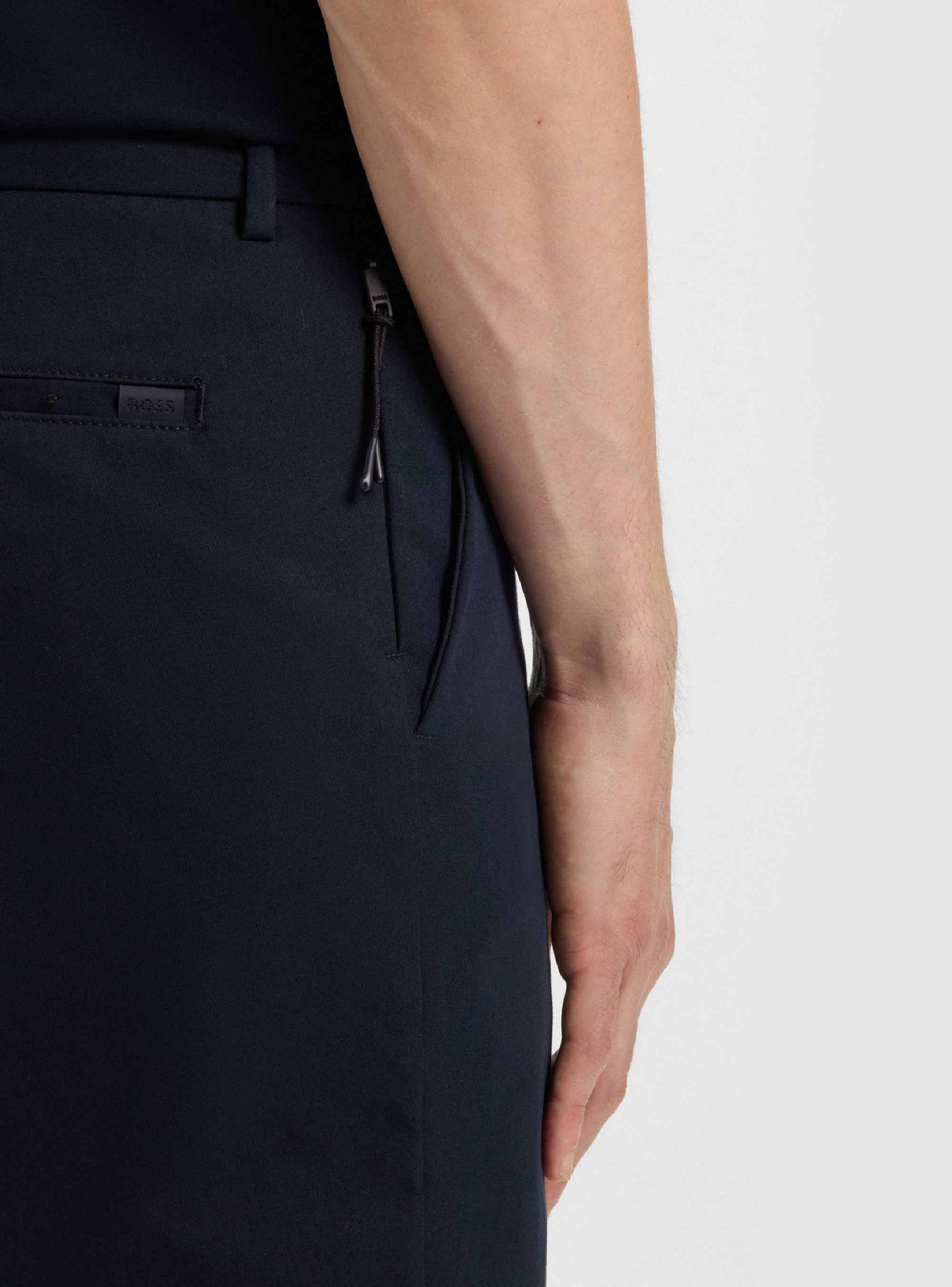 BOSS Slim-Fit Trousers In A Stretch-Cotton Blend P-Kaiton1-Zip - Dark Blue