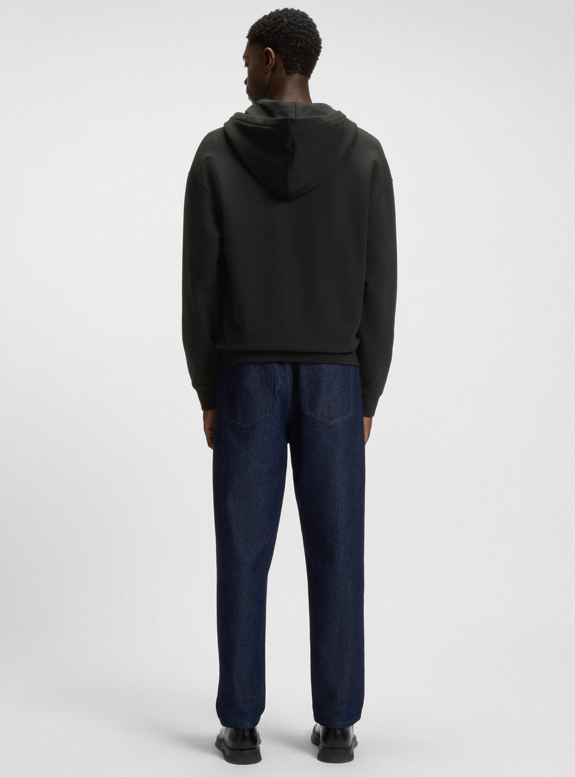 HUGO Relaxed-Fit Zip-Up Hoodie In Cotton Terry Dapozip - Black