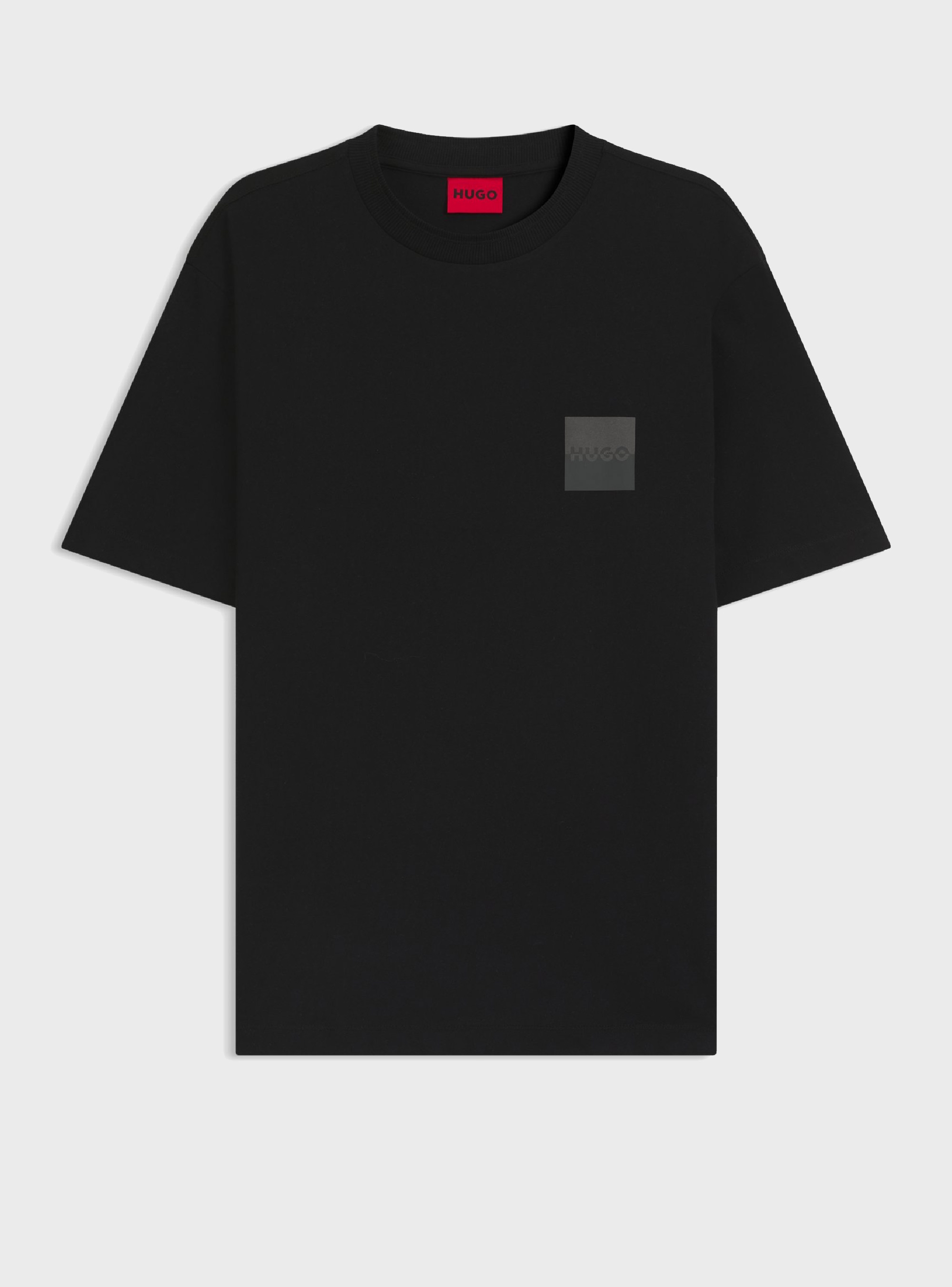 HUGO Relaxed-Fit T-Shirt In Cotton With Split Logos Dusplito - Black