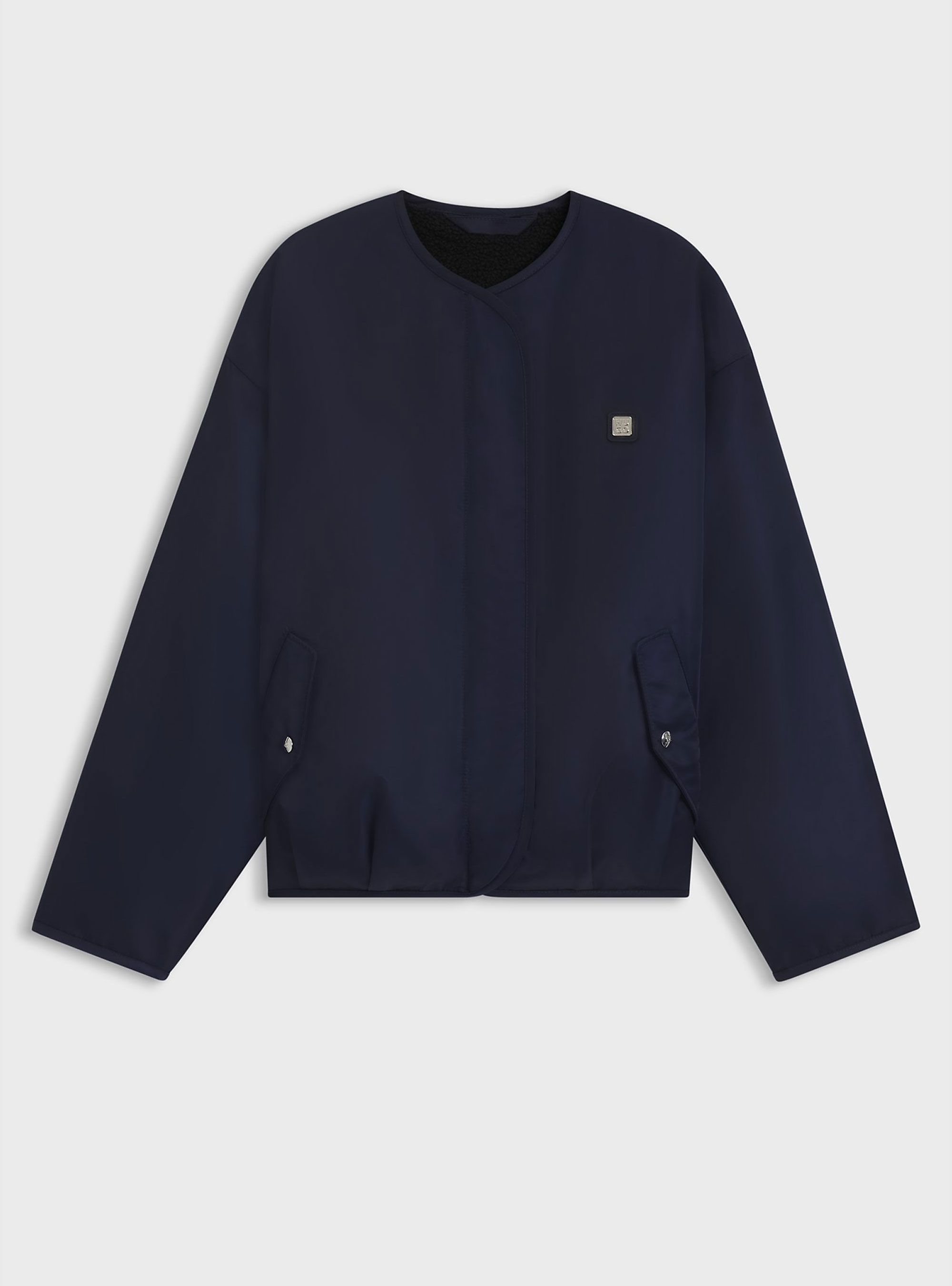 HUGO Reversible Jacket With Teddy And Water-Repellent Fabrics Falorana-1 - Navy