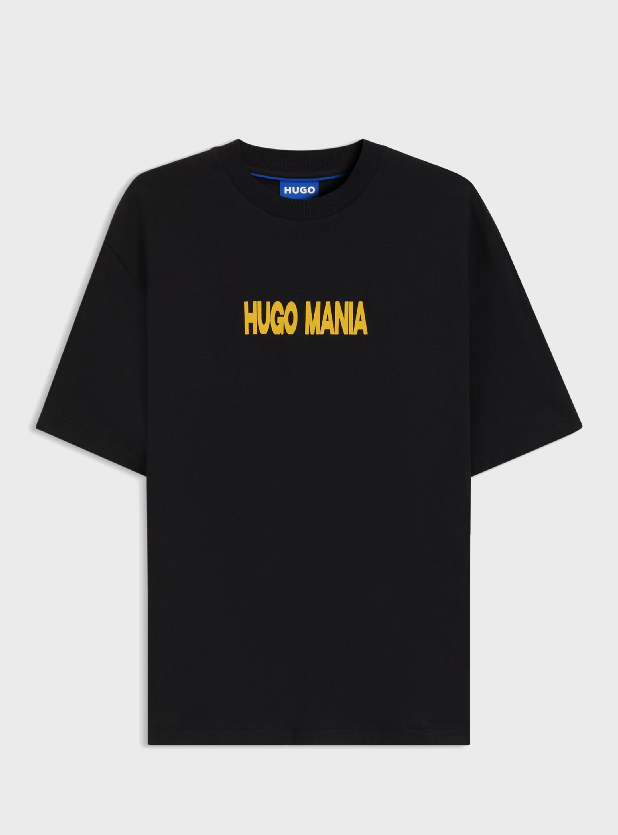 HUGO Cotton-Jersey T-Shirt With Graphic Logo Print  Nedix - Black