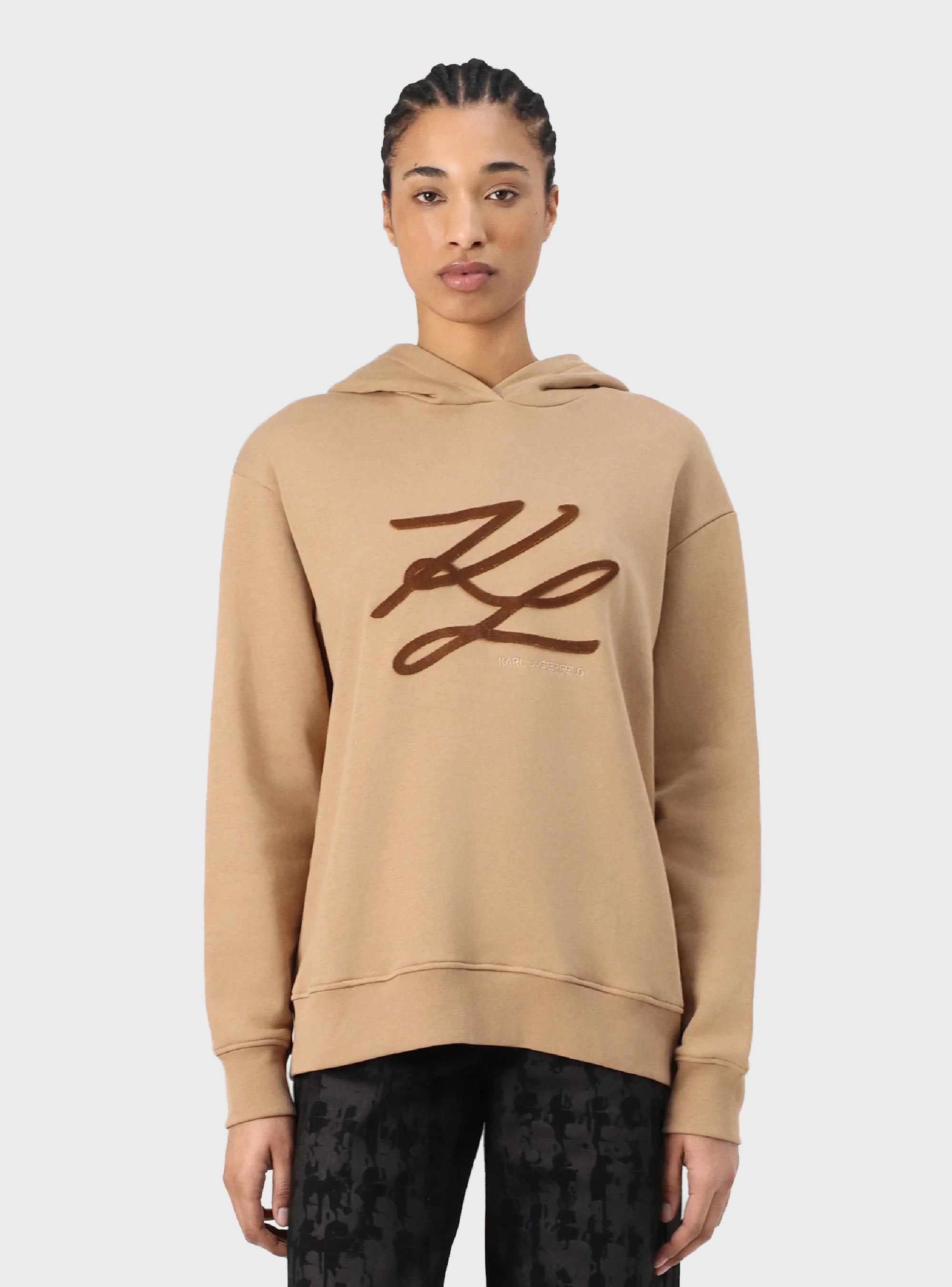 Karl Lagerfeld Autograph Hoodie - Beige