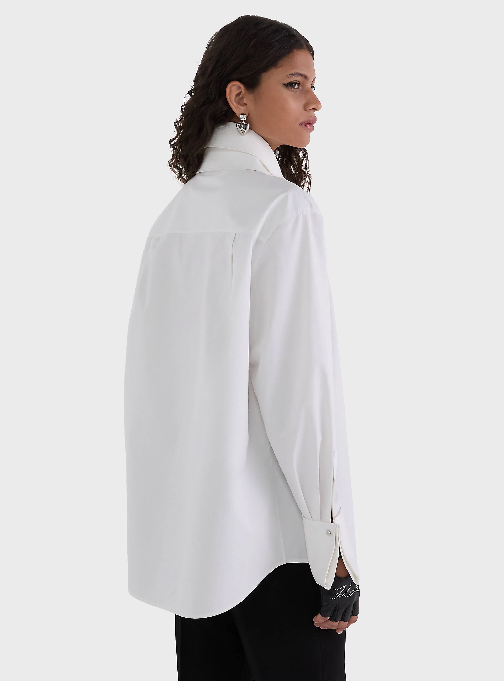 Karl Lagerfeld Double Collar Poplin Shirt - White
