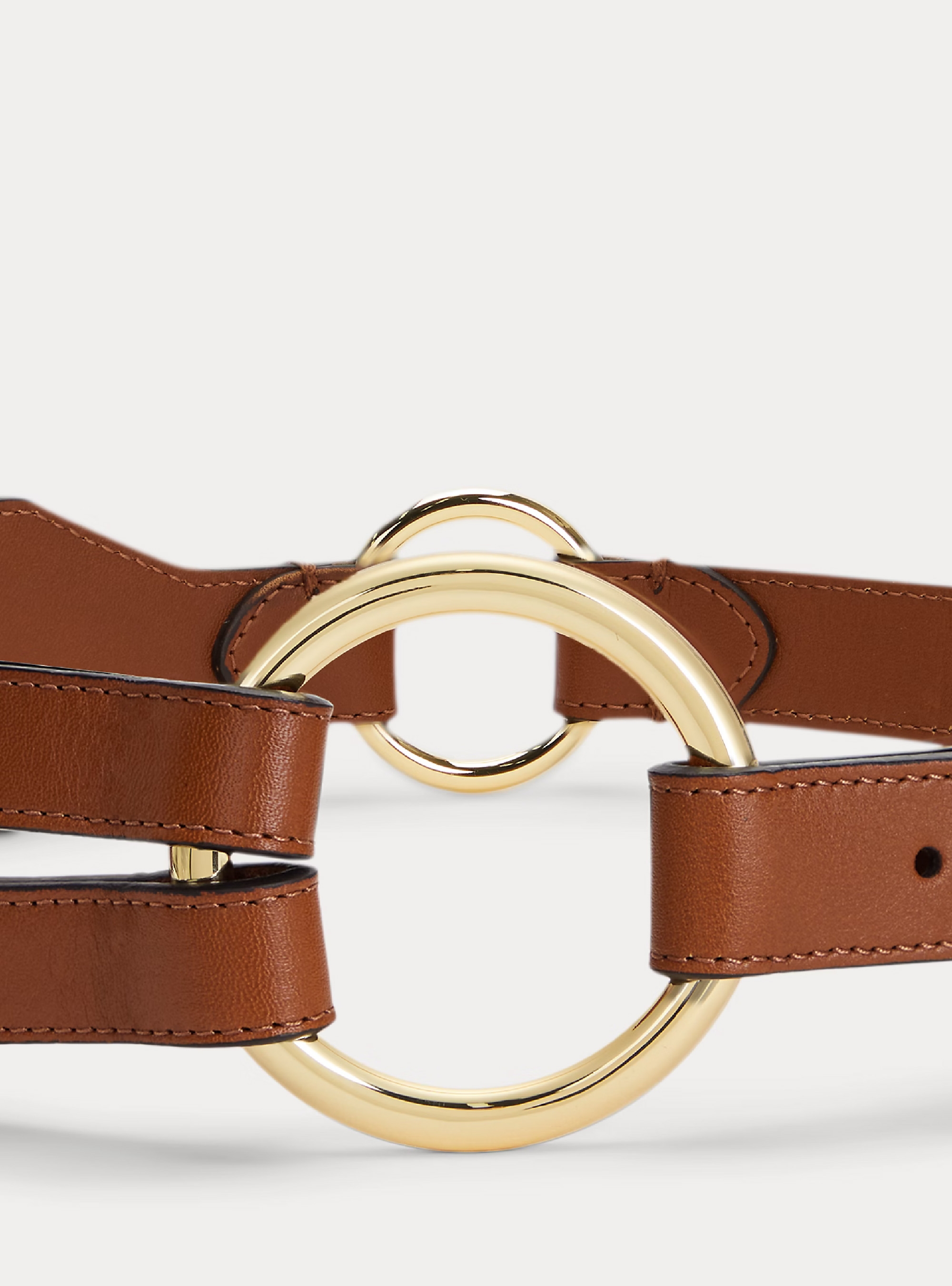 Polo Ralph Lauren Tri-Strap O-Ring Leather Belt - Dark Brown