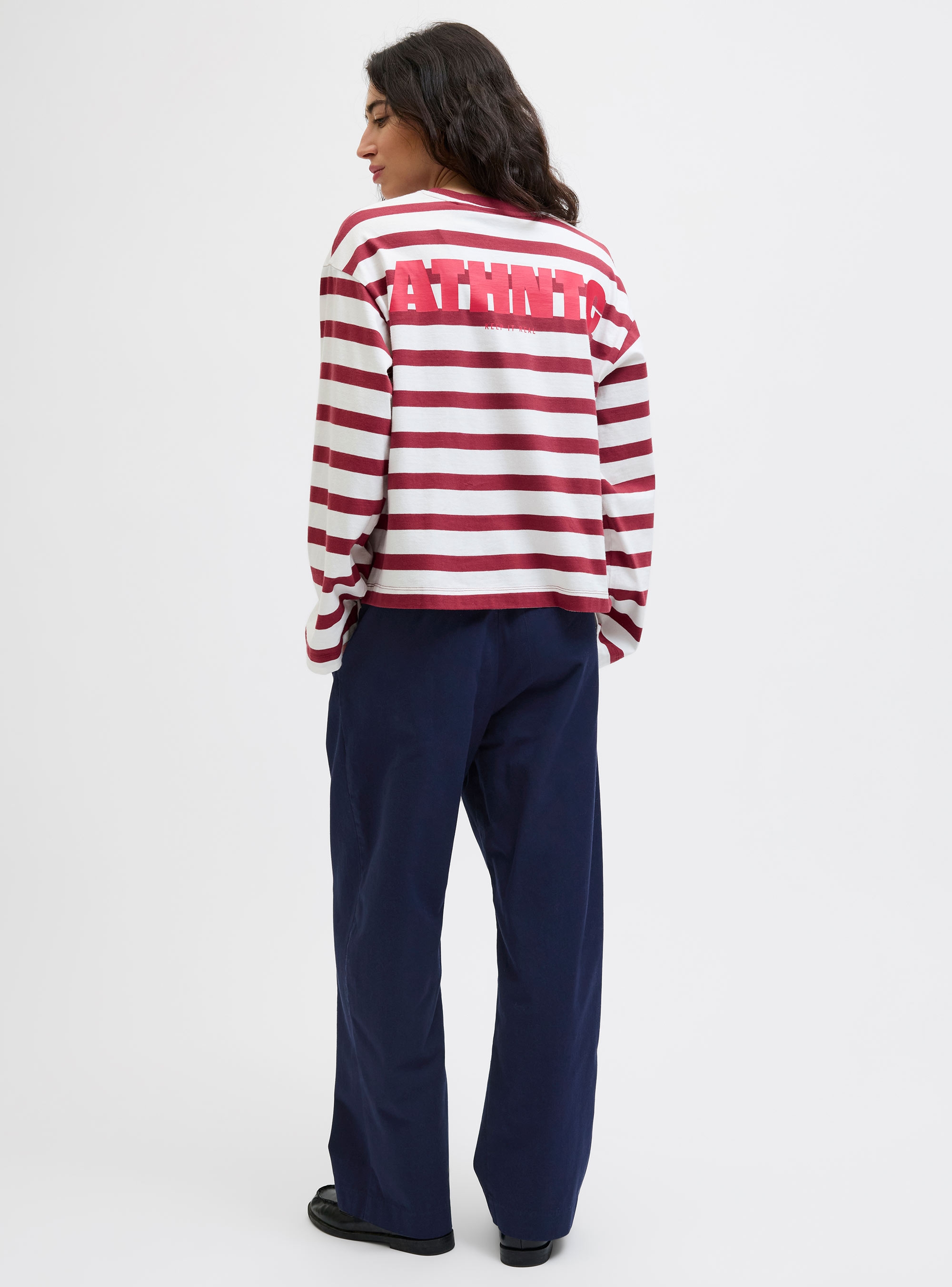 JJXX Maddy Barrel Mid Waist Pants - Blue