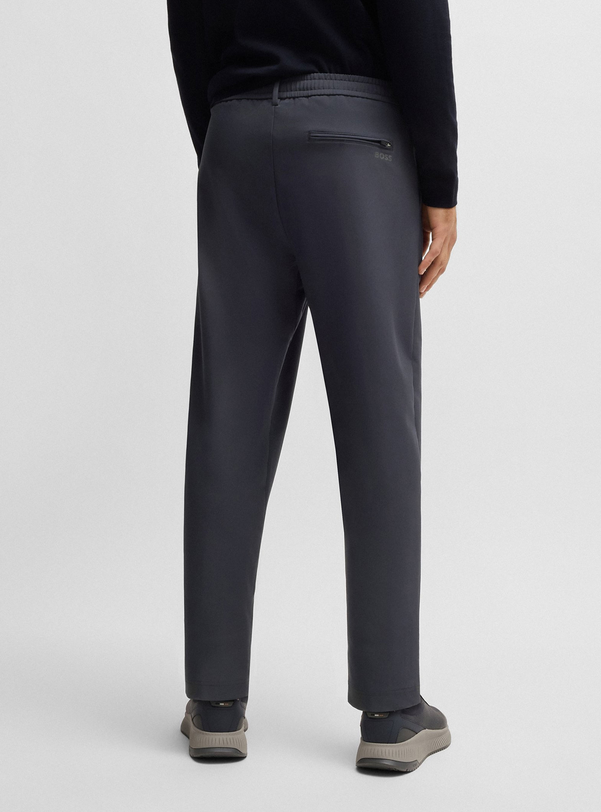 BOSS Tapered-Fit Trousers In Water-Repellent Stretch Fabric T_Convert-Pleat - Blue