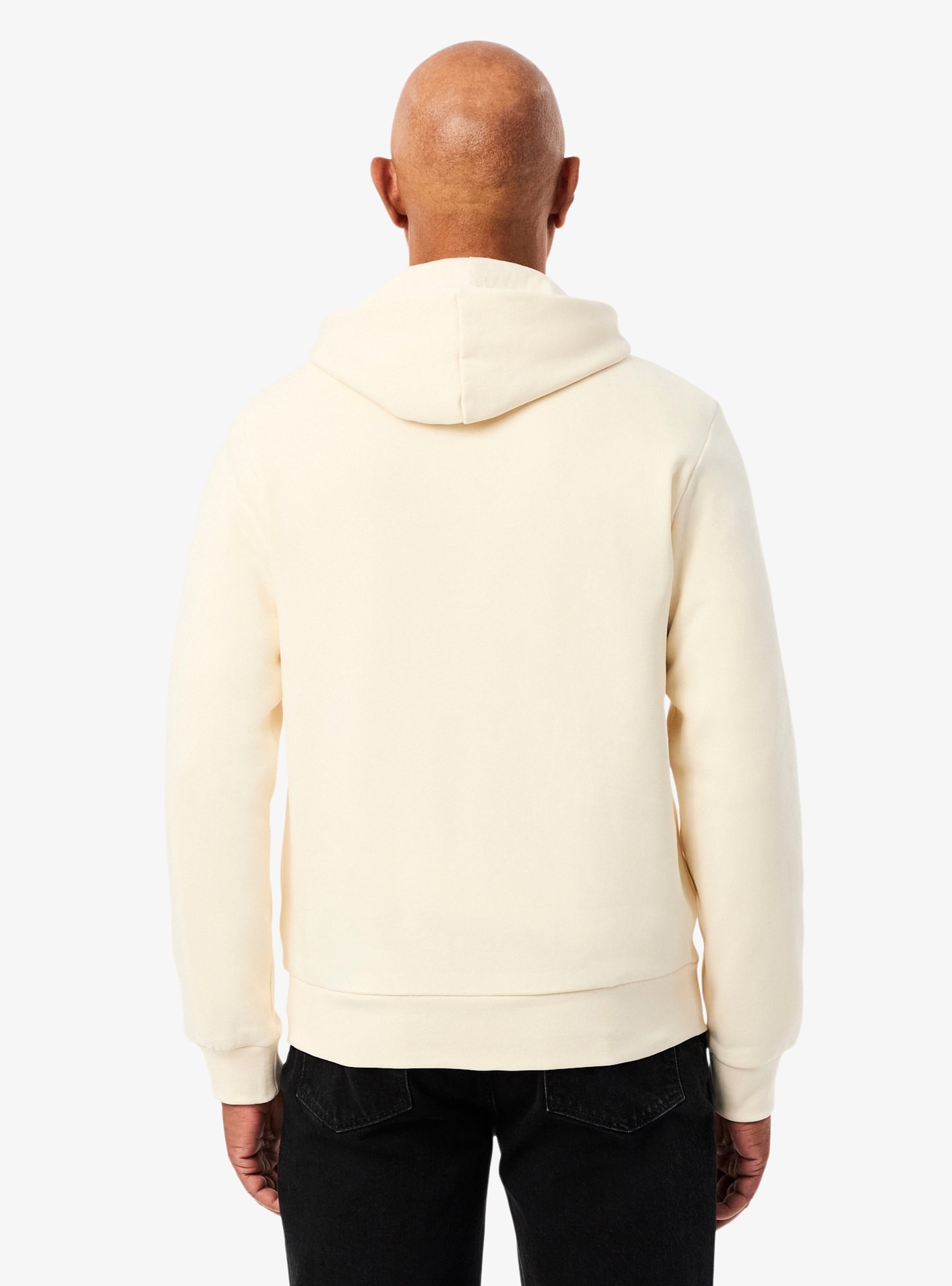 Lacoste Zip-Up Fleece Hoodie - Ecru