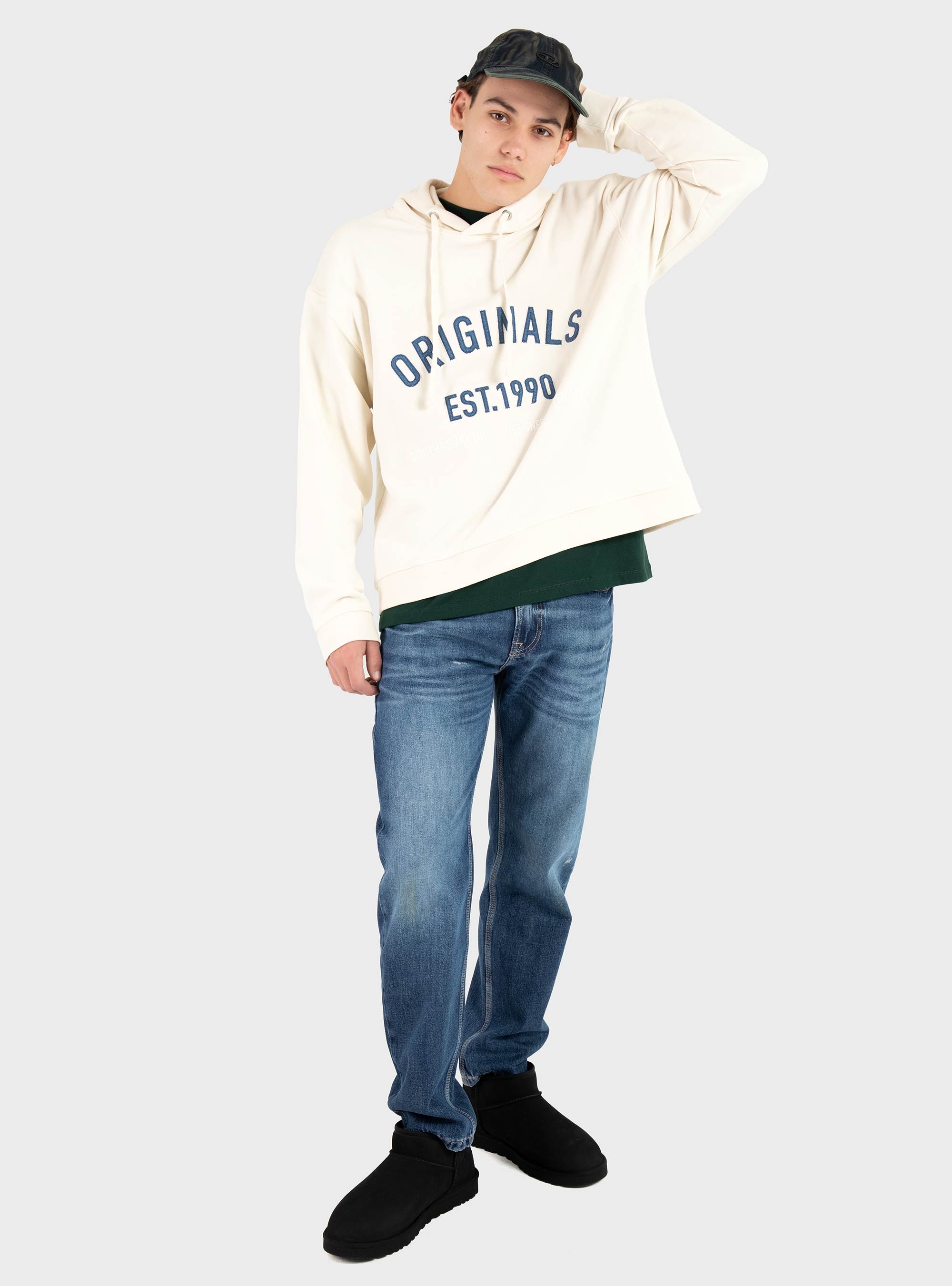 Jack & Jones Bowery Sweat Hoodie - Ecru